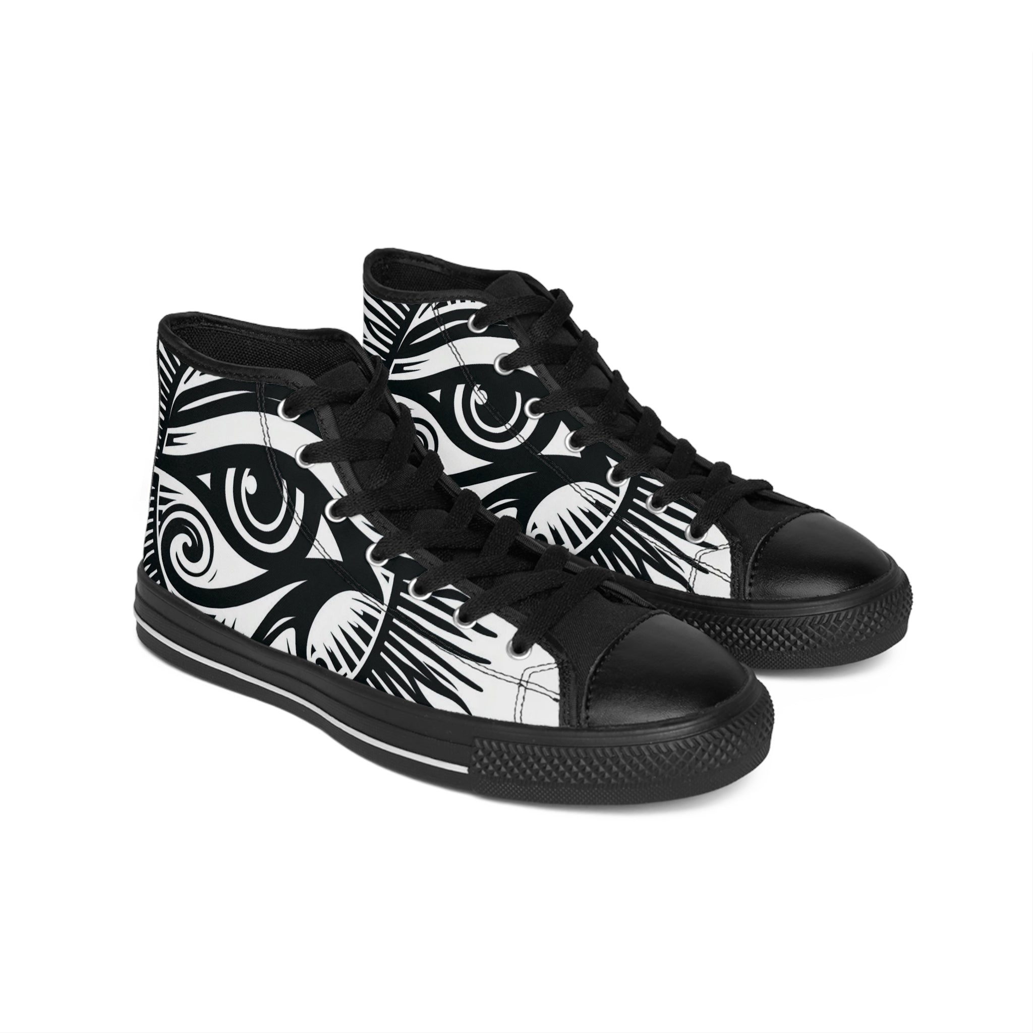BOZZ QUEEN High-Top Sneakers - Artistic Eye of Heru Design for Ancient Ancestors
