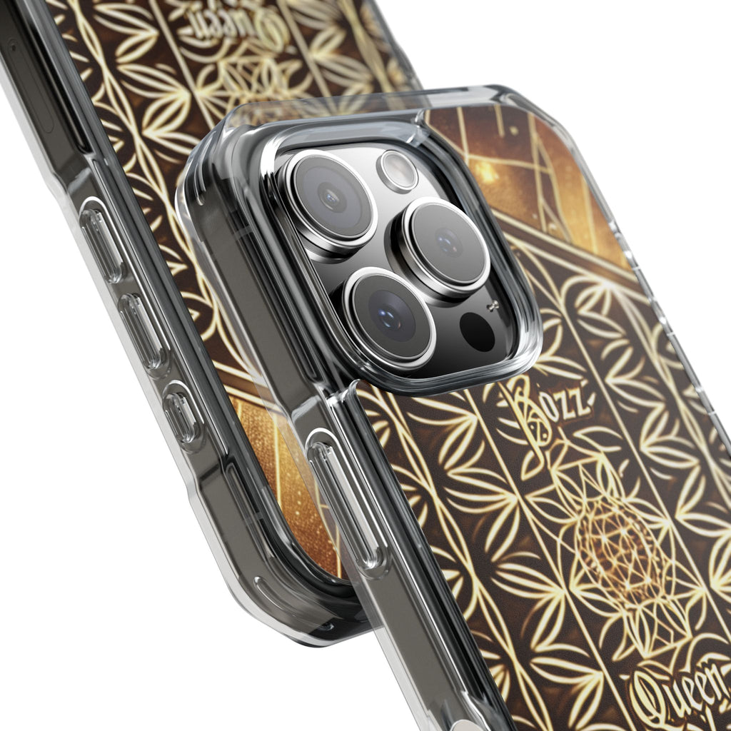 Magnetic Phone Case, Bozz Queen Case, Unique Clear Case, Customizable Phone Cover, Perfect Gift for Her