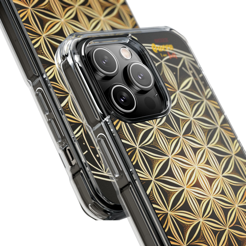 Flower of Life Magnetic Clear Case, Personalized Phone Case, Protective Impact Case, Gift for Him or Her, Boho Phone Accessories