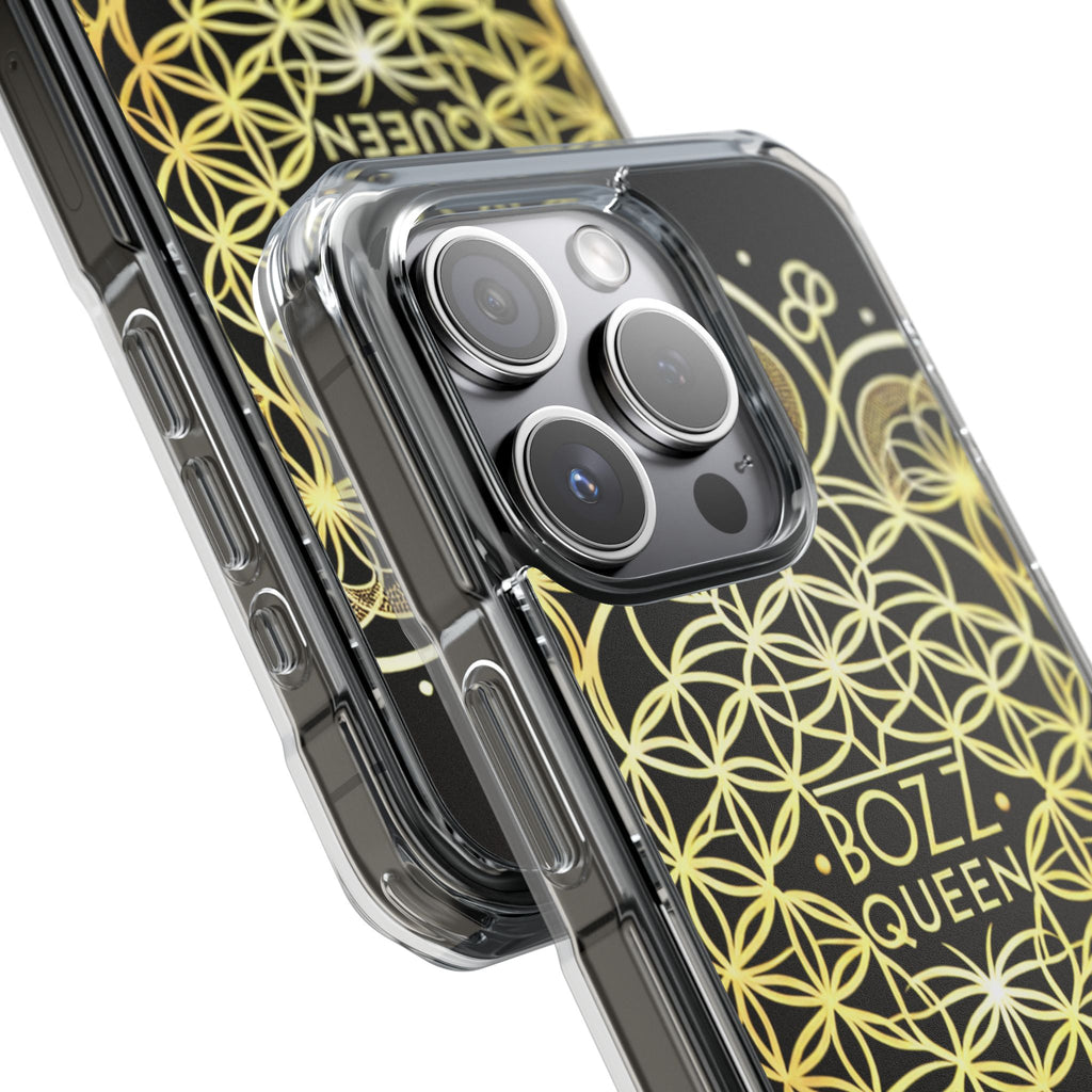 Magnetic Phone Case with Mandala Design, Boz Queen Protective Cover, Gift for Her, Bohemian Aesthetic, Unique Phone Accessory