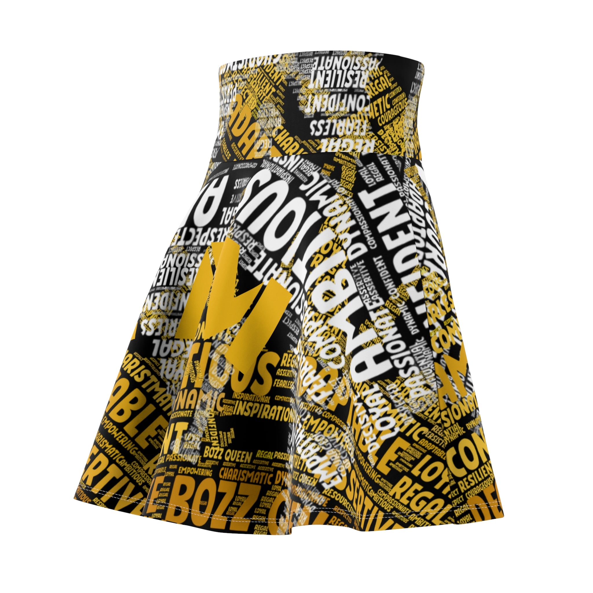 BOZZ QUEEN I AM Series Bold Statement Women's Skater Skirt - AOP Fashion