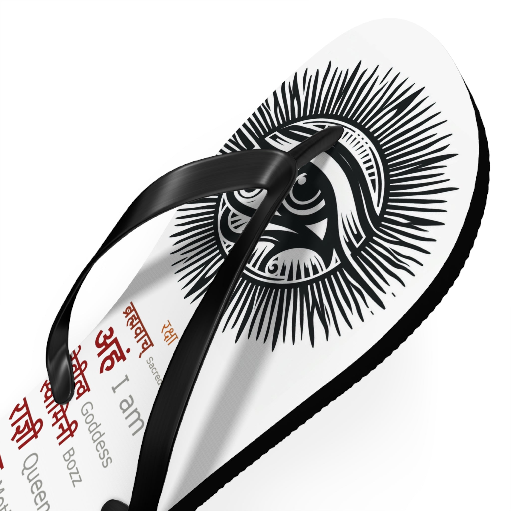 BOZZ QUEEN Eye of Heru Flip Flops - Sacred Affirmation Beachwear for Self-Care