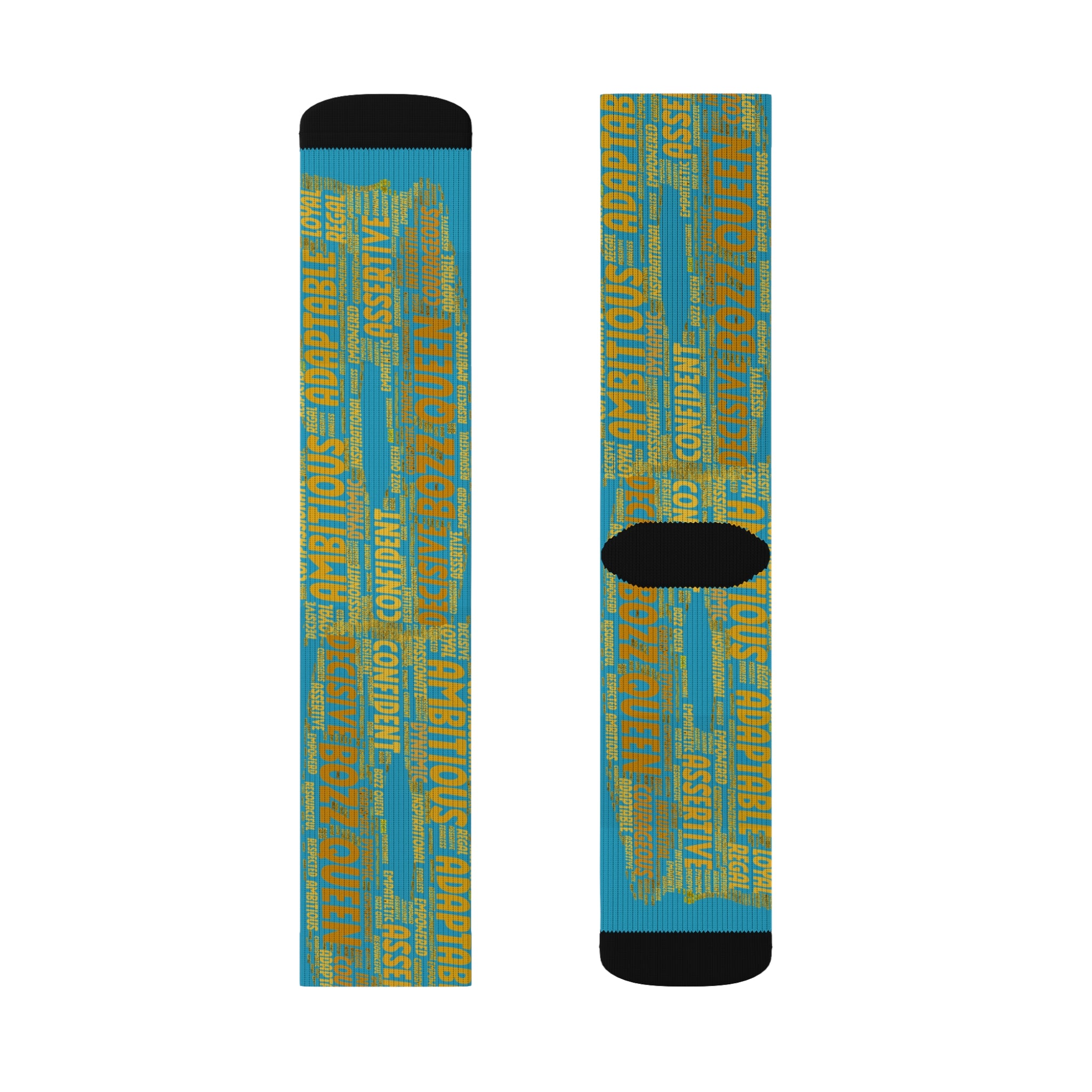 BOZZ QUEEN Turquoise Bold Statement Socks - Empowering Motivational Wear