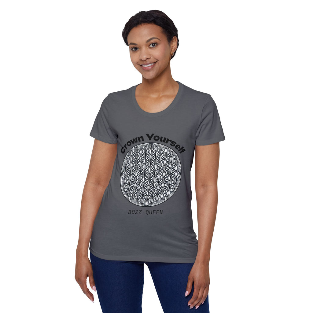 Bozz Queen Crown Yourself Sacred Geometry Goddess T-Shirt - Women's Organic Tee