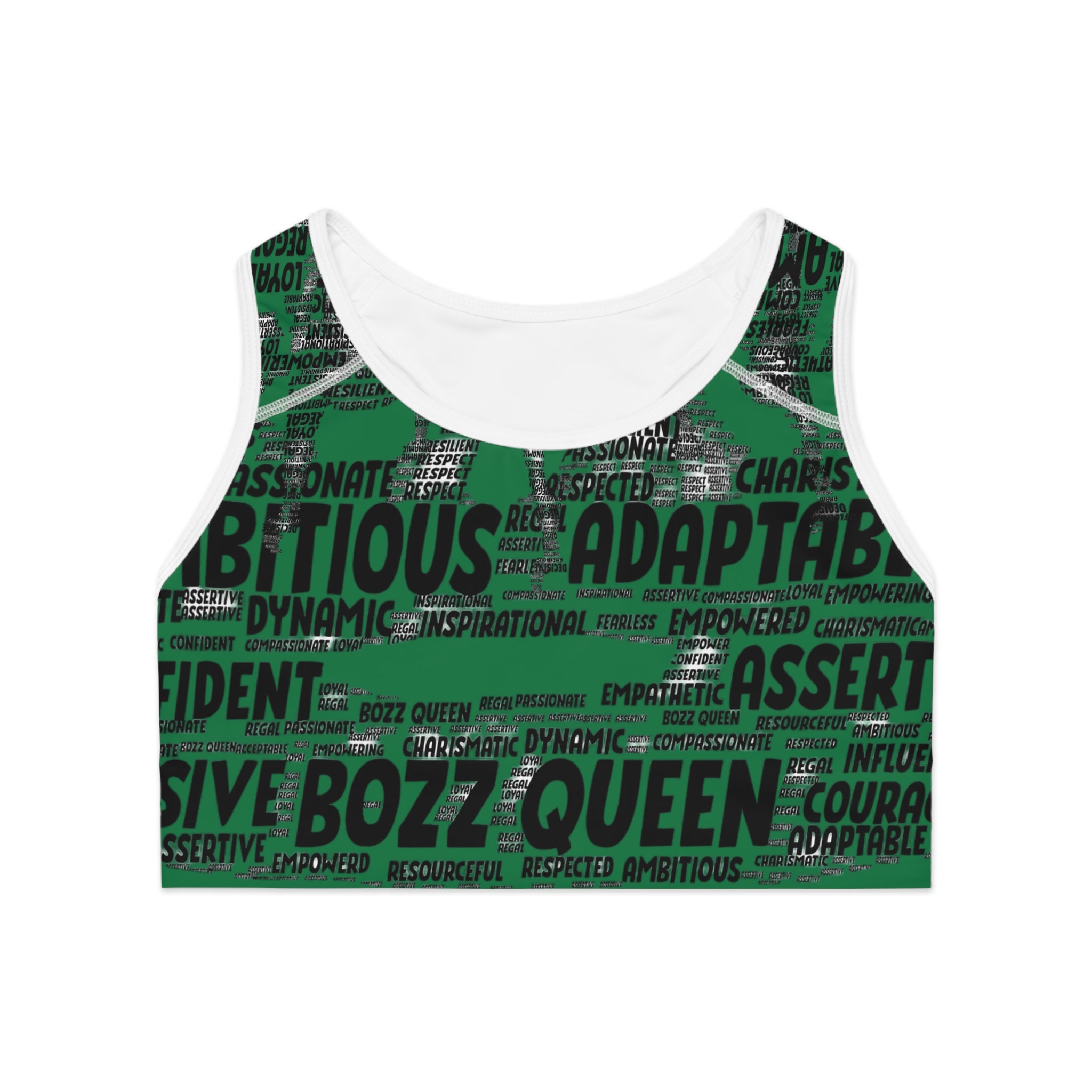 Empowering Sports Bra - Bozz Queen Origin Collection | Dark Green & Black