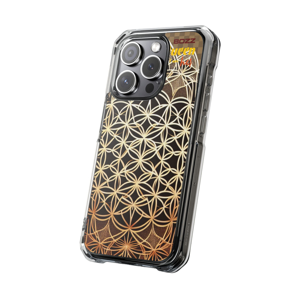 Stylish Magnetic Phone Case with Floral Design, Clear iPhone Case, Bohemian Phone Cover, Budding Flower Impact Case, Unique Tech Accessory