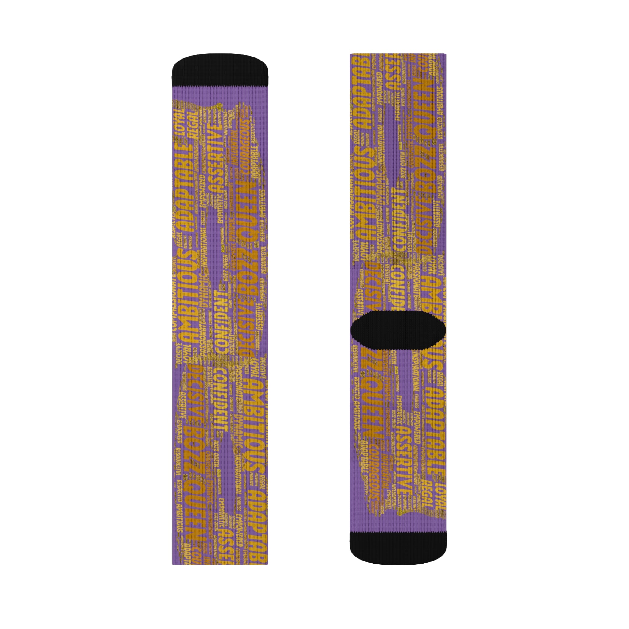 BOZZ QUEEN Light Purple Bold Statement Socks - Empowering Motivational Wear