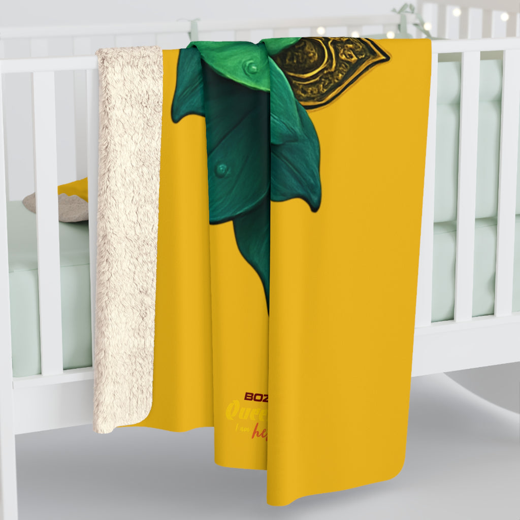 Heart Chakra Green Lotus Sherpa Blanket - Meditation & Yoga Decor