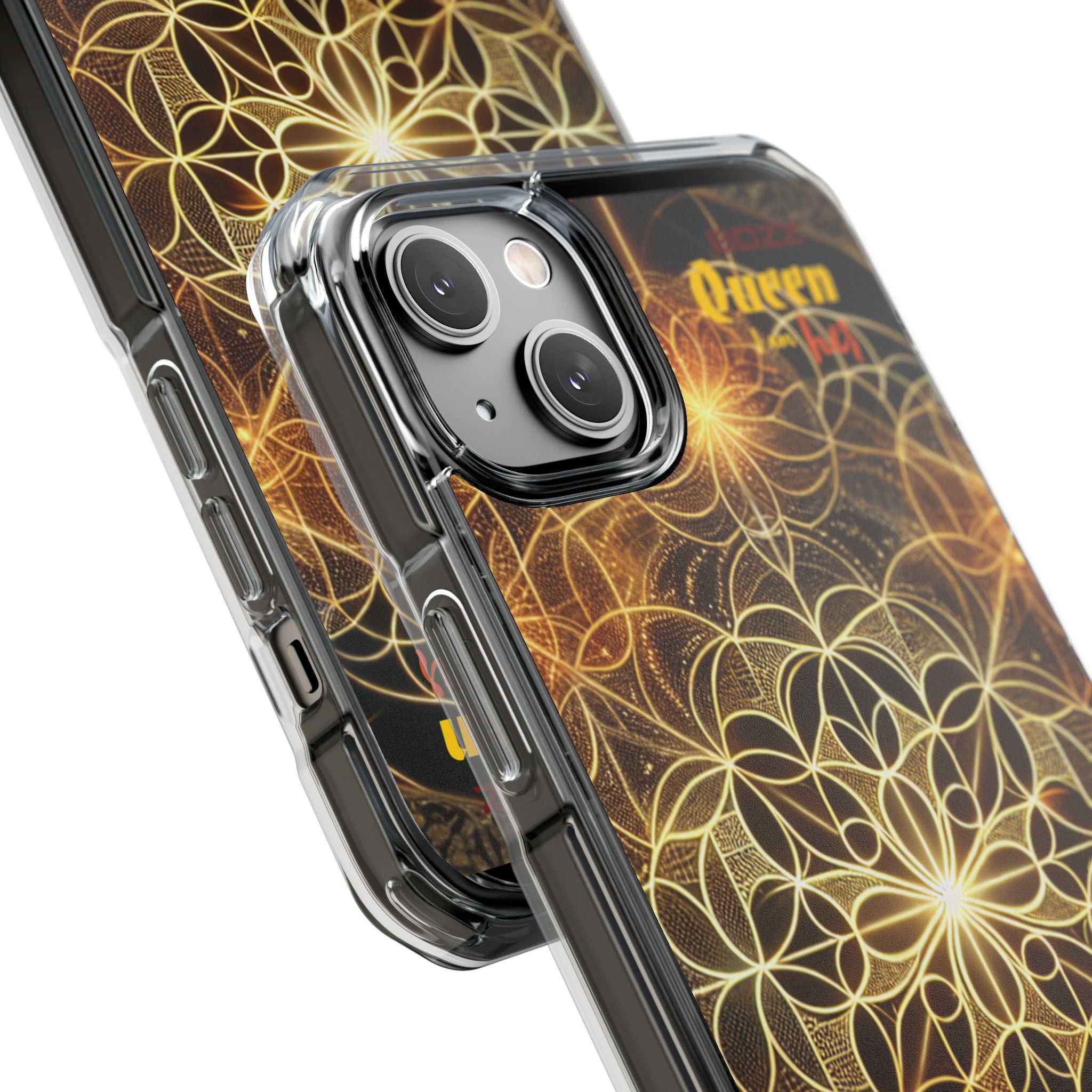 Magnetic Phone Case with Geometric Design, Crystal Clear Protection, Phone Accessory, Gift for Her, Stylish Tech