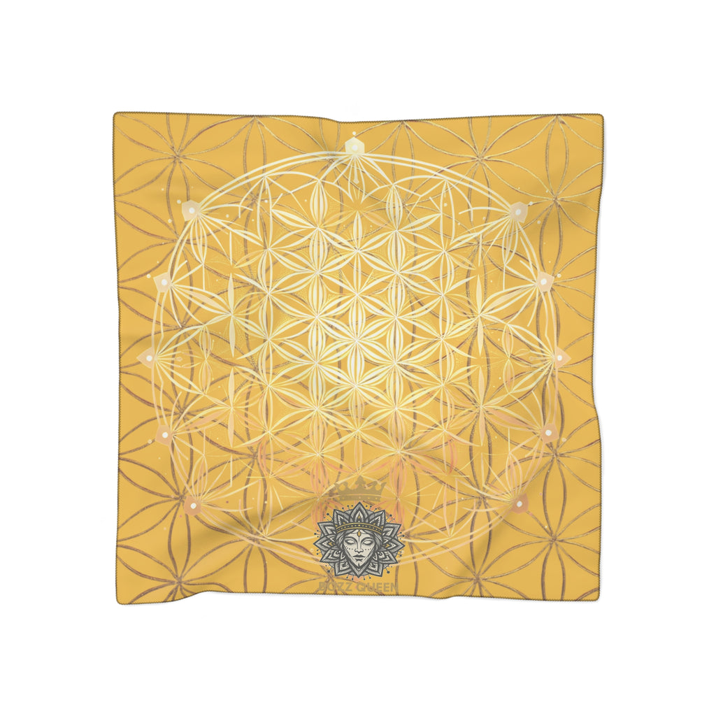 Flower of Life Yellow Scarf - Sacred Geometry Spiritual Accessory
