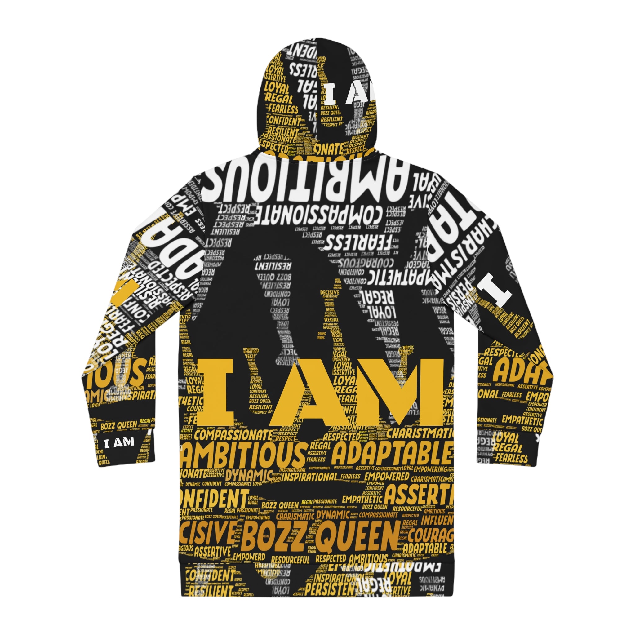 BOZZ QUEEN I AM Series Empowering Women's Hoodie Dress - Affirmation Apparel