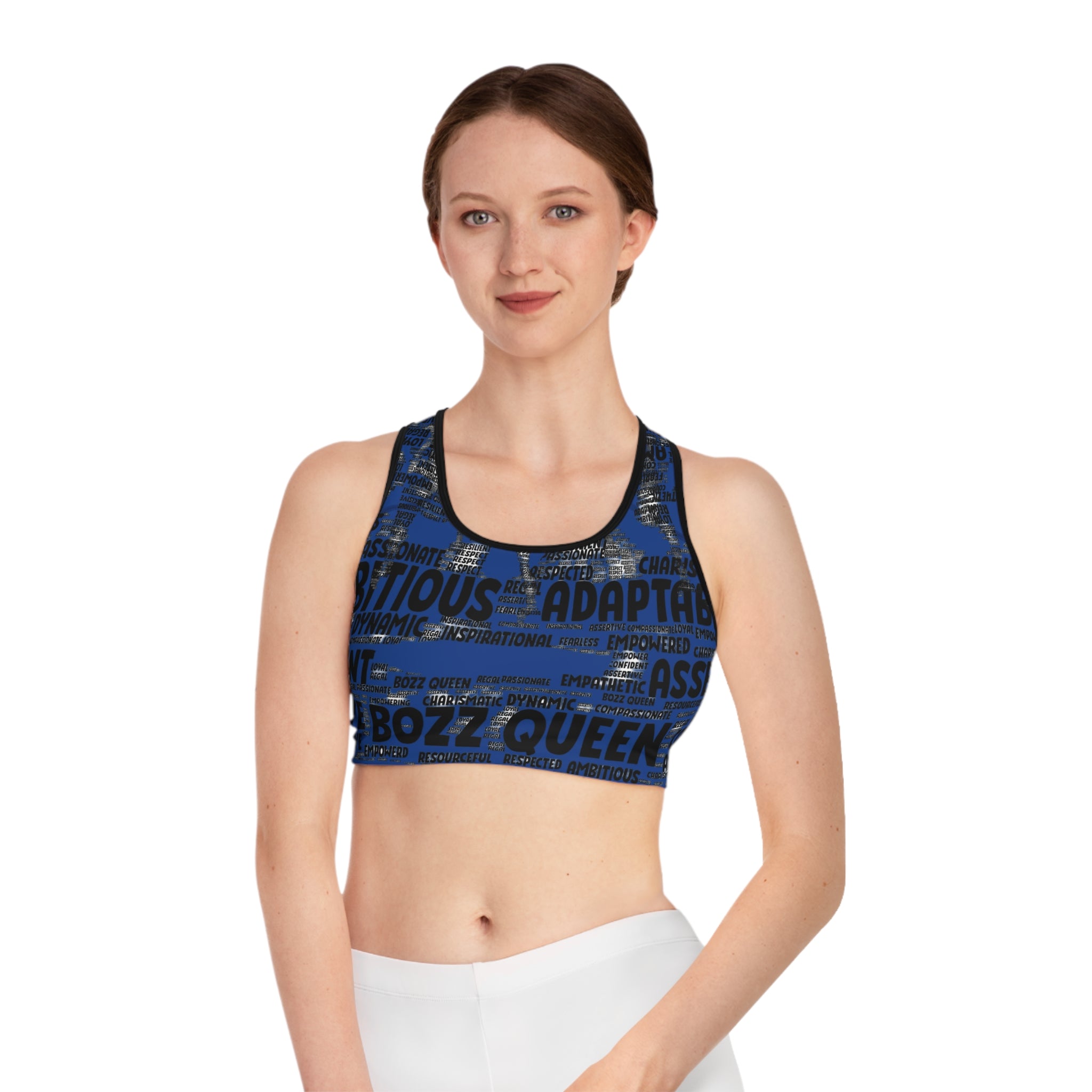 Empowering Sports Bra - Bozz Queen Origin Collection | Dark Blue & Black
