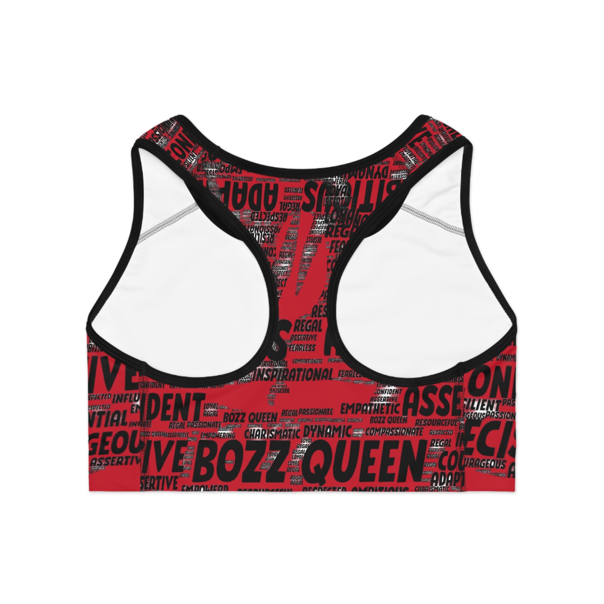 Empowering Sports Bra - Bozz Queen Origin Collection | Dark Red & Black