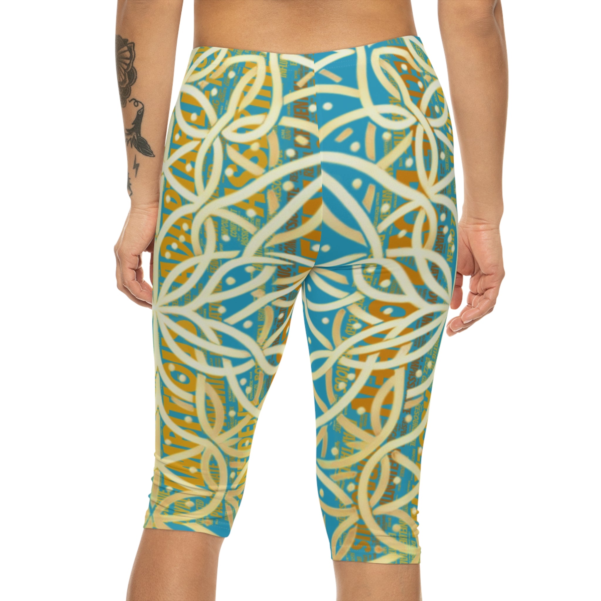 Turquoise Chic Women's Capri Leggings - Stylish Yoga Pants & Activewear