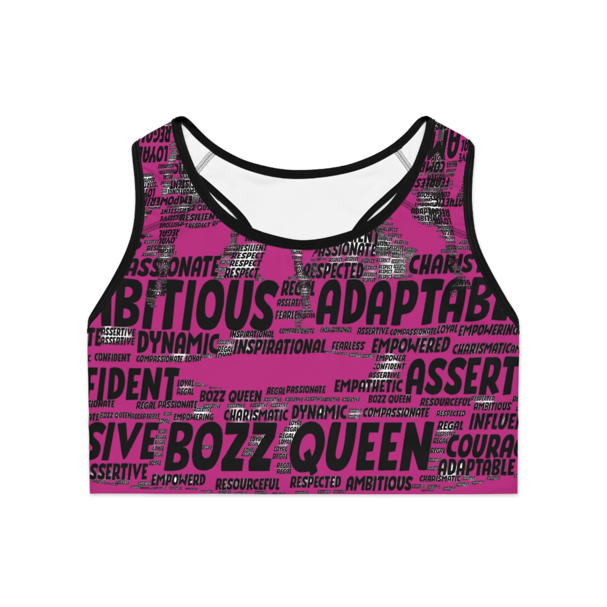 Empowering Sports Bra - Bozz Queen Origin Collection | Pink & Black