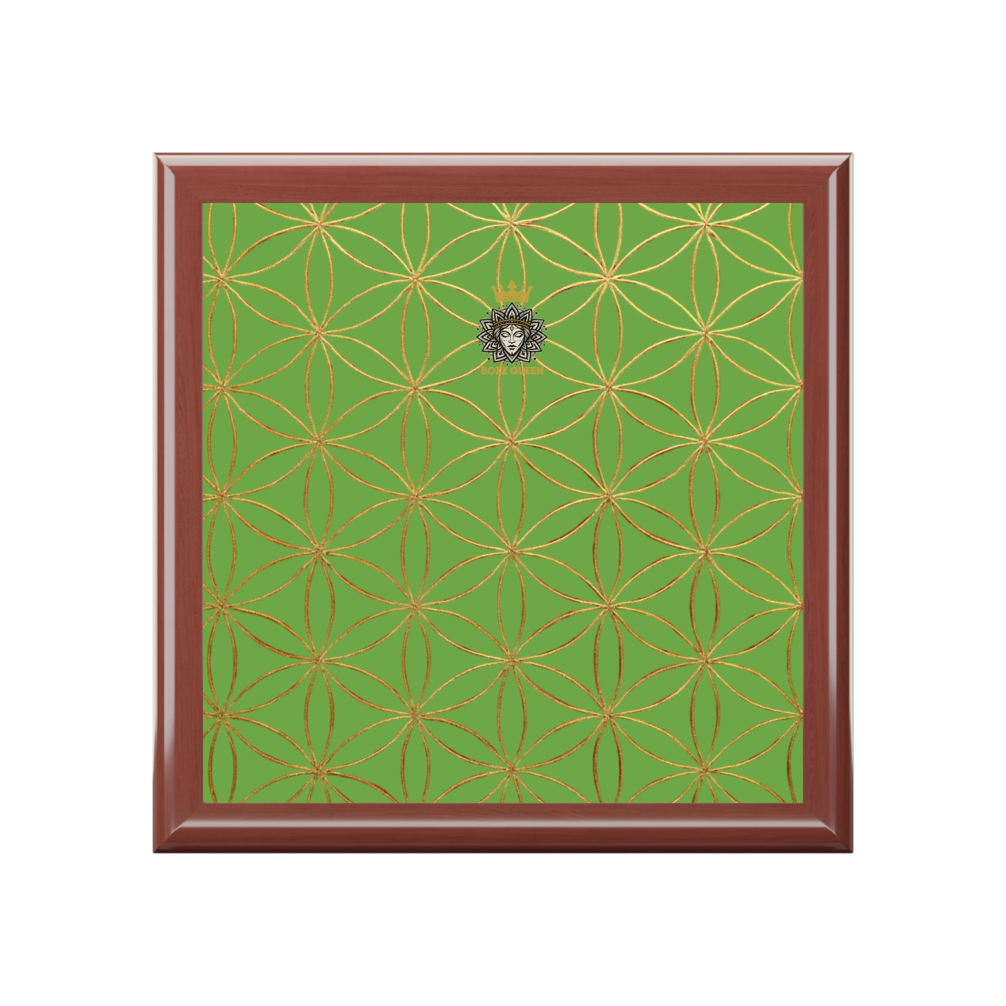 Flower of Life Jewelry Box - Light Green Elegant Keepsake Organizer