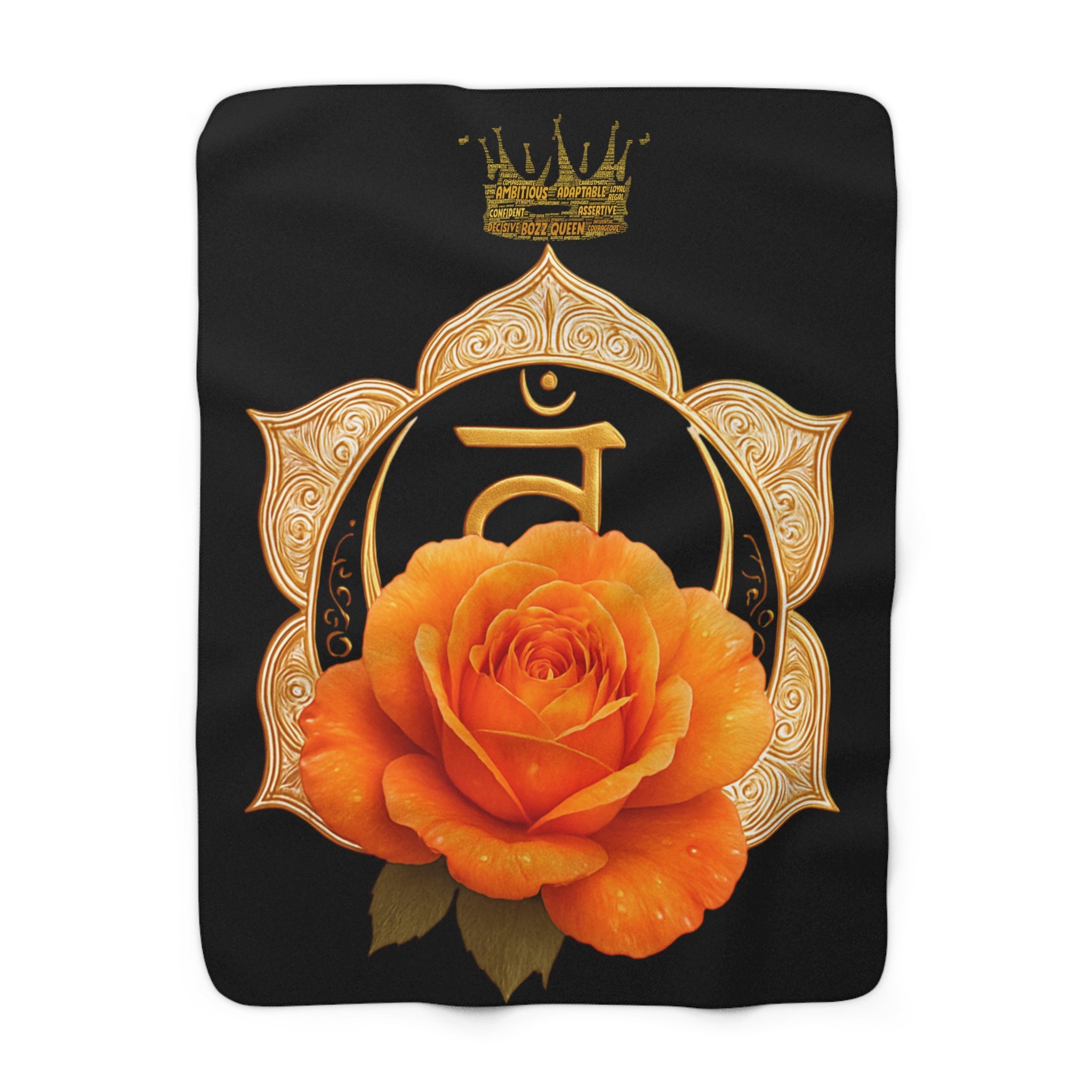 Sacral Chakra Lotus Sherpa Blanket - Meditation Decor & Spiritual Gift