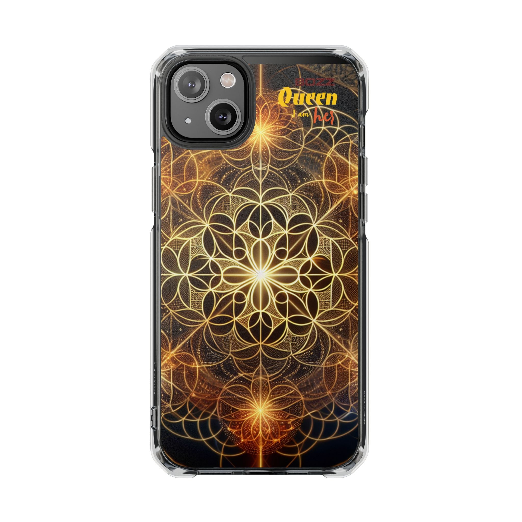 Magnetic Phone Case with Geometric Design, Crystal Clear Protection, Phone Accessory, Gift for Her, Stylish Tech