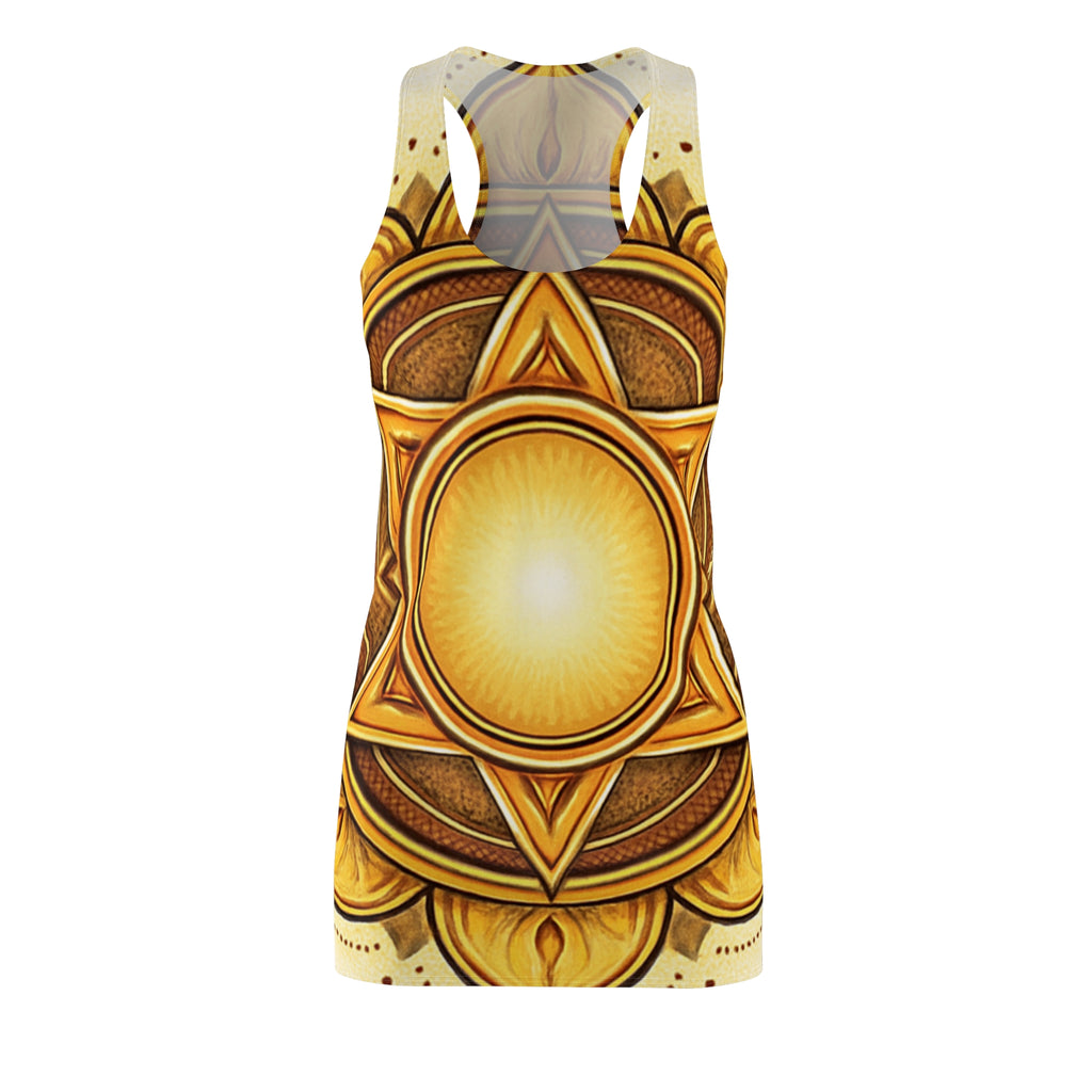 Yellow Chakra Flow Racerback Dress - Solar Plexus Energy (Manipura) Wellness Wear