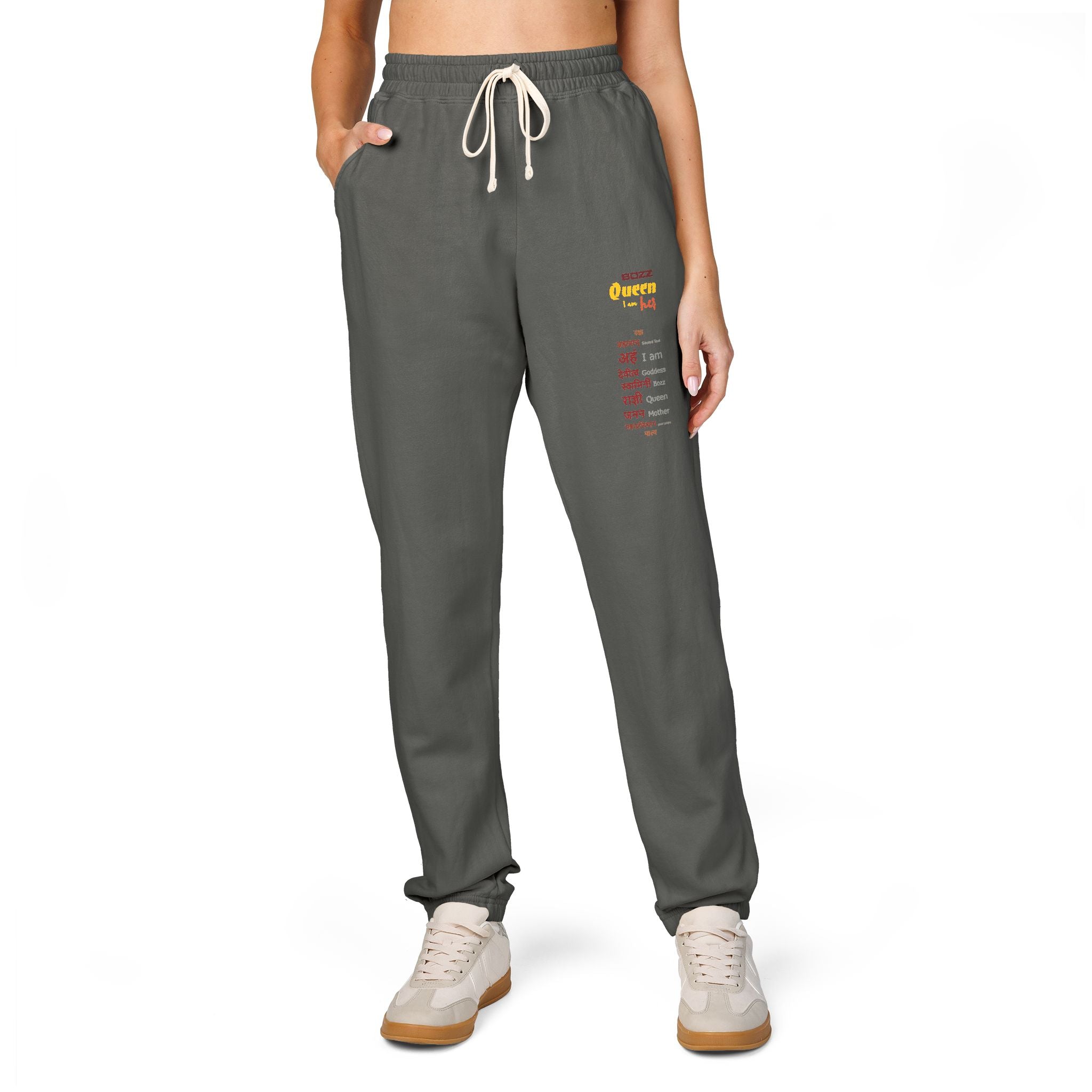 BOZZ QUEEN Unisex Motivational Fleece Sweatpants - Empowering Lounge Joggers