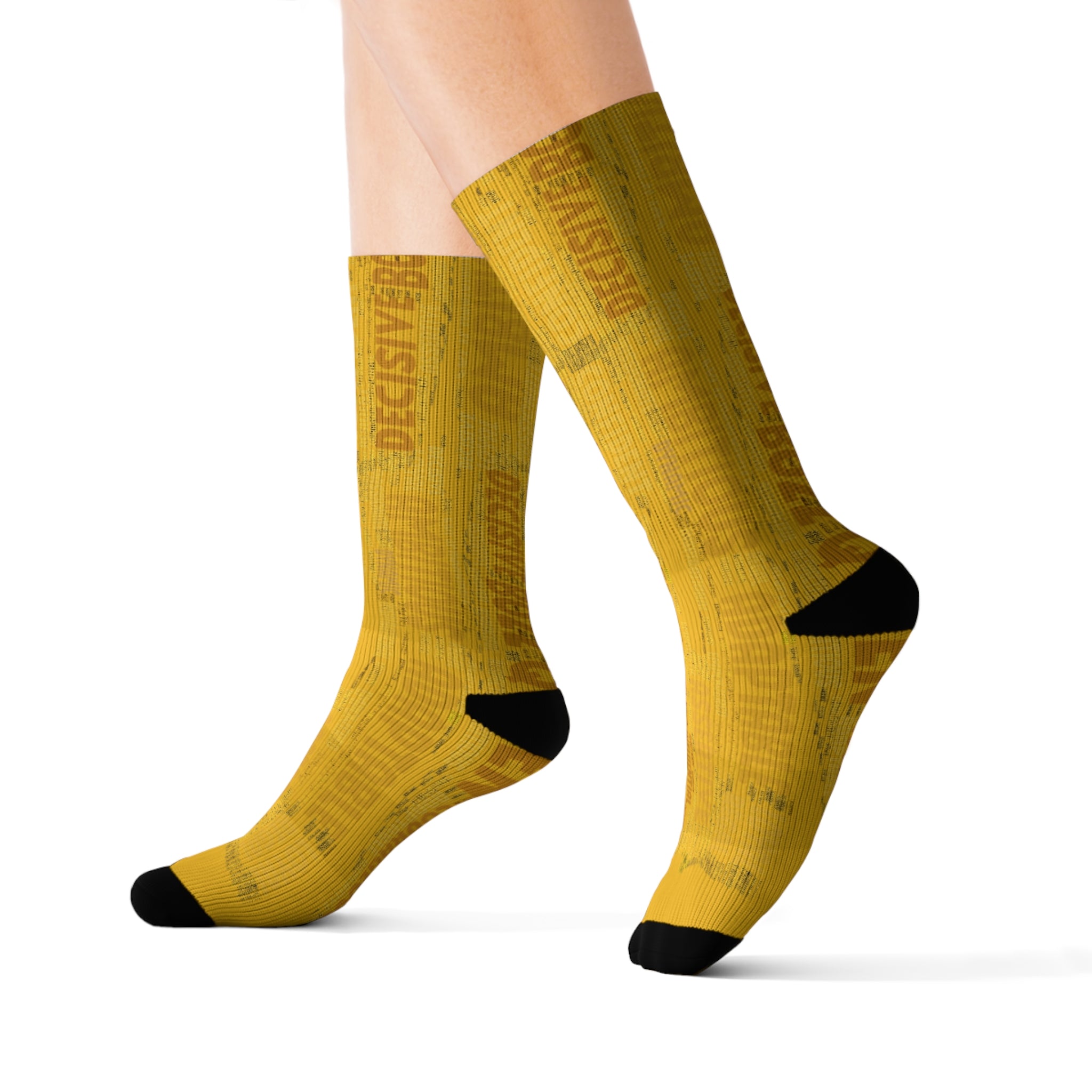 BOZZ QUEEN Yellow Bold Statement Socks - Empowering Motivational Wear