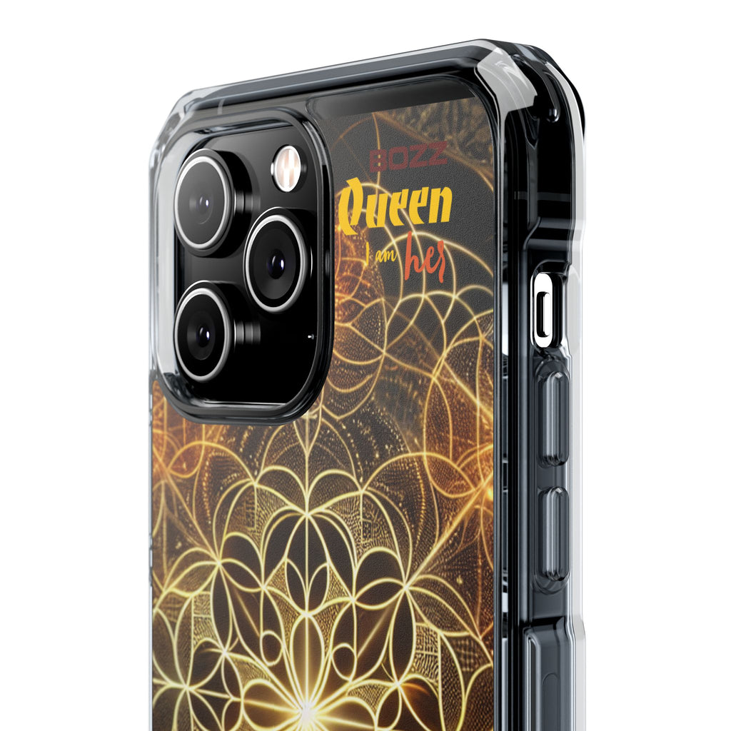 Magnetic Phone Case with Geometric Design, Crystal Clear Protection, Phone Accessory, Gift for Her, Stylish Tech