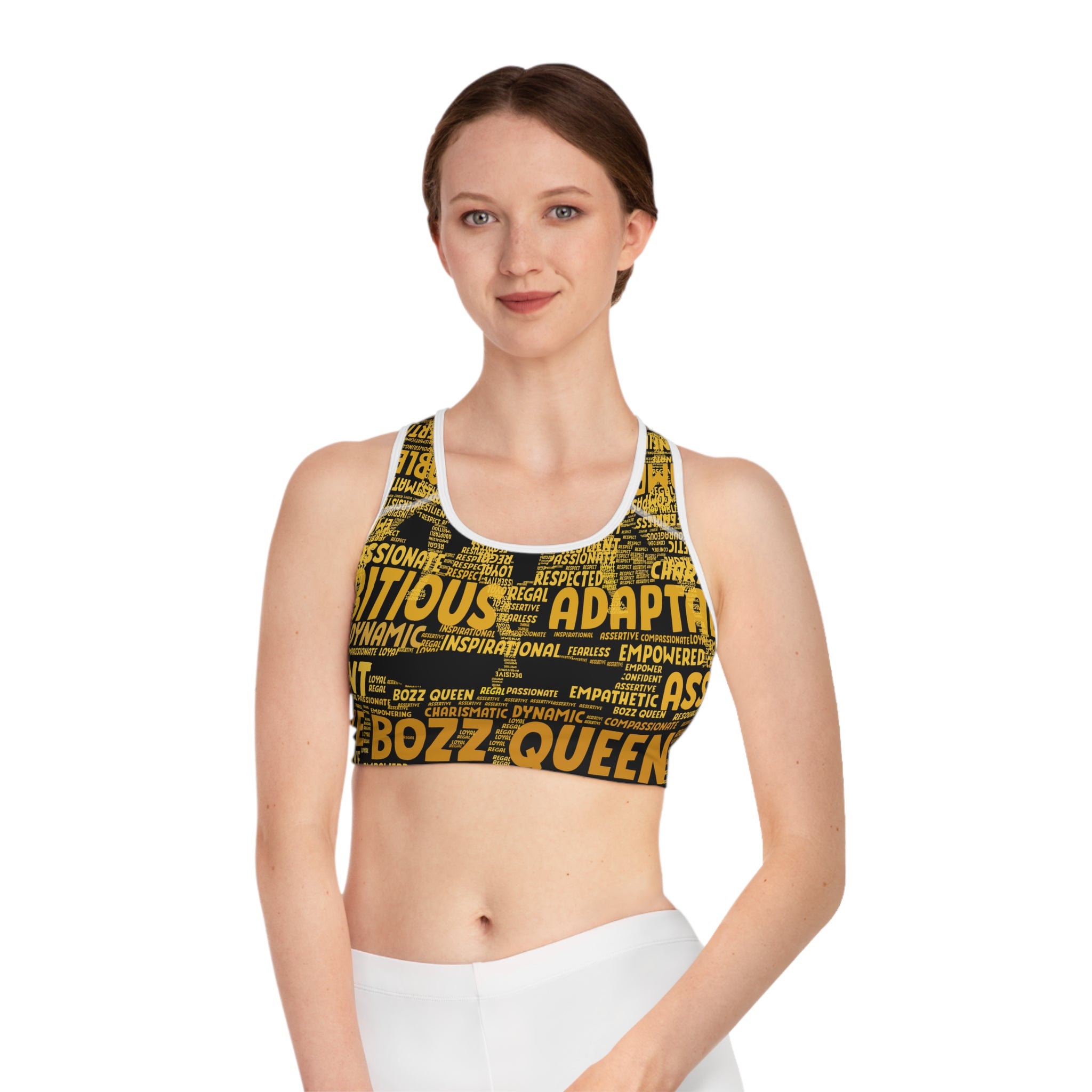 Copy of Empowered Words Sports Bra, Motivational Workout Top, Fitness Gear for Women, Ideal for Gym or Yoga, Inspiring Activewear