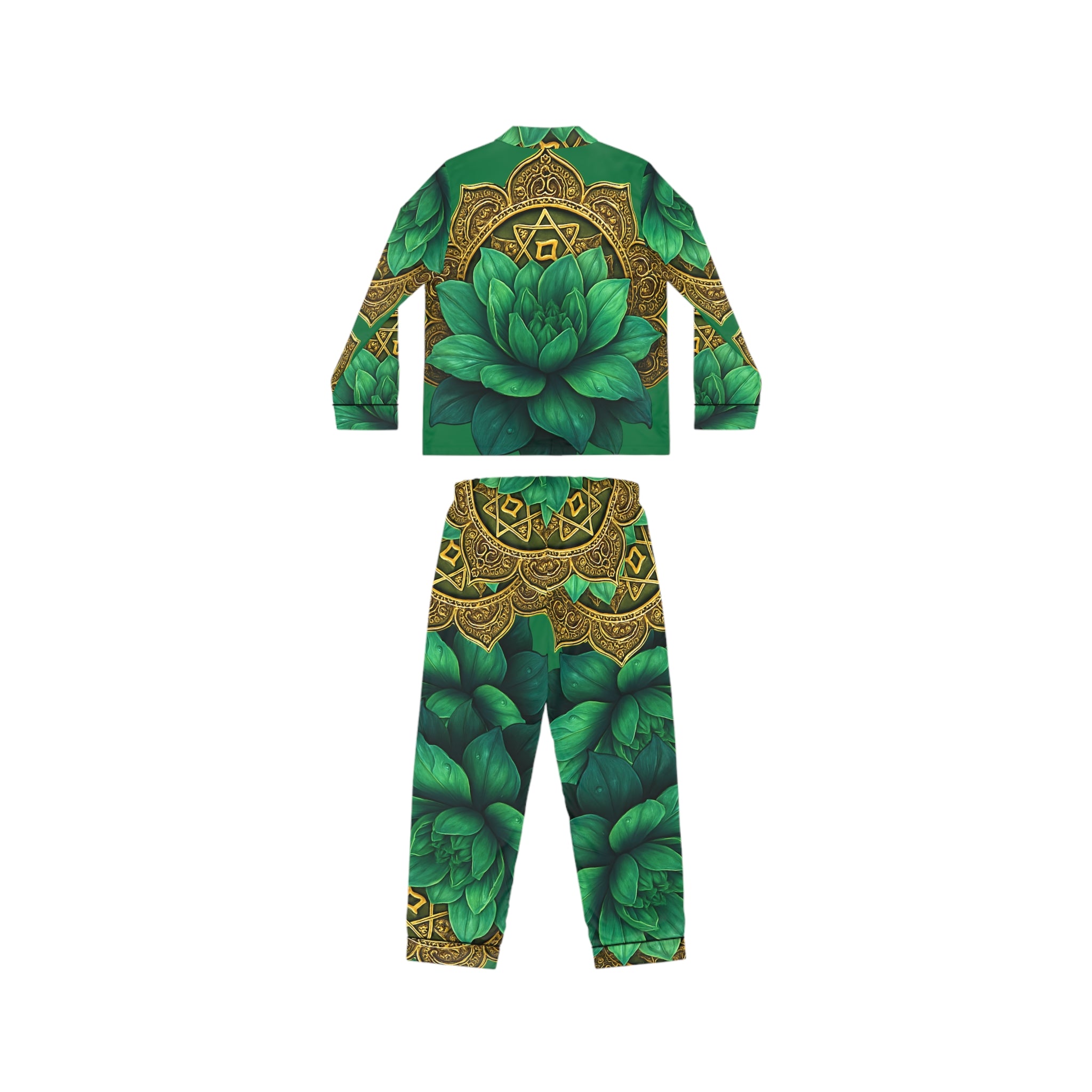 Heart Chakra Elegant Women's Satin Pajamas Set - Luxurious Sleepwear Gift