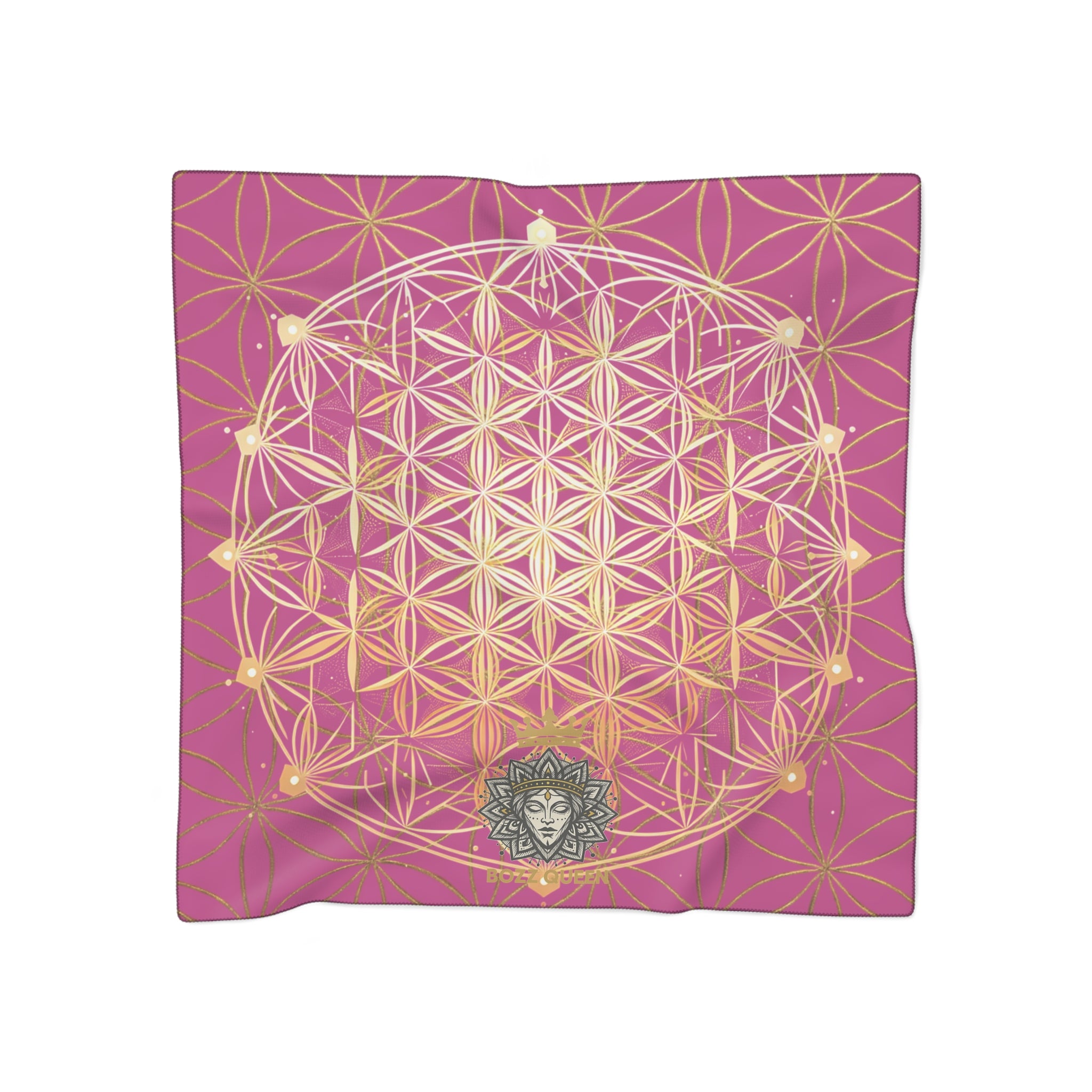 Flower of Life Pink Scarf - Sacred Geometry Spiritual Accessory