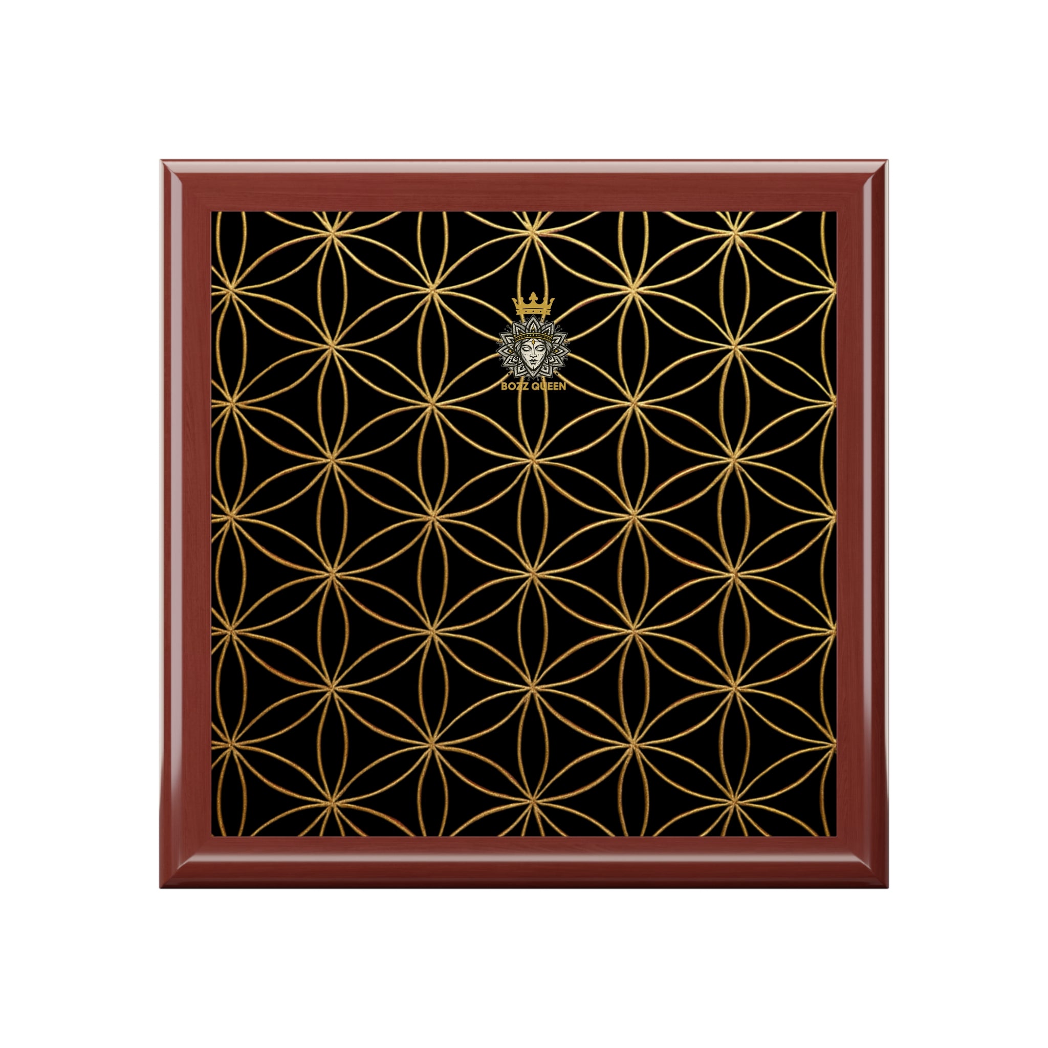 Flower of Life Jewelry Box - Black Elegant Keepsake Organizer