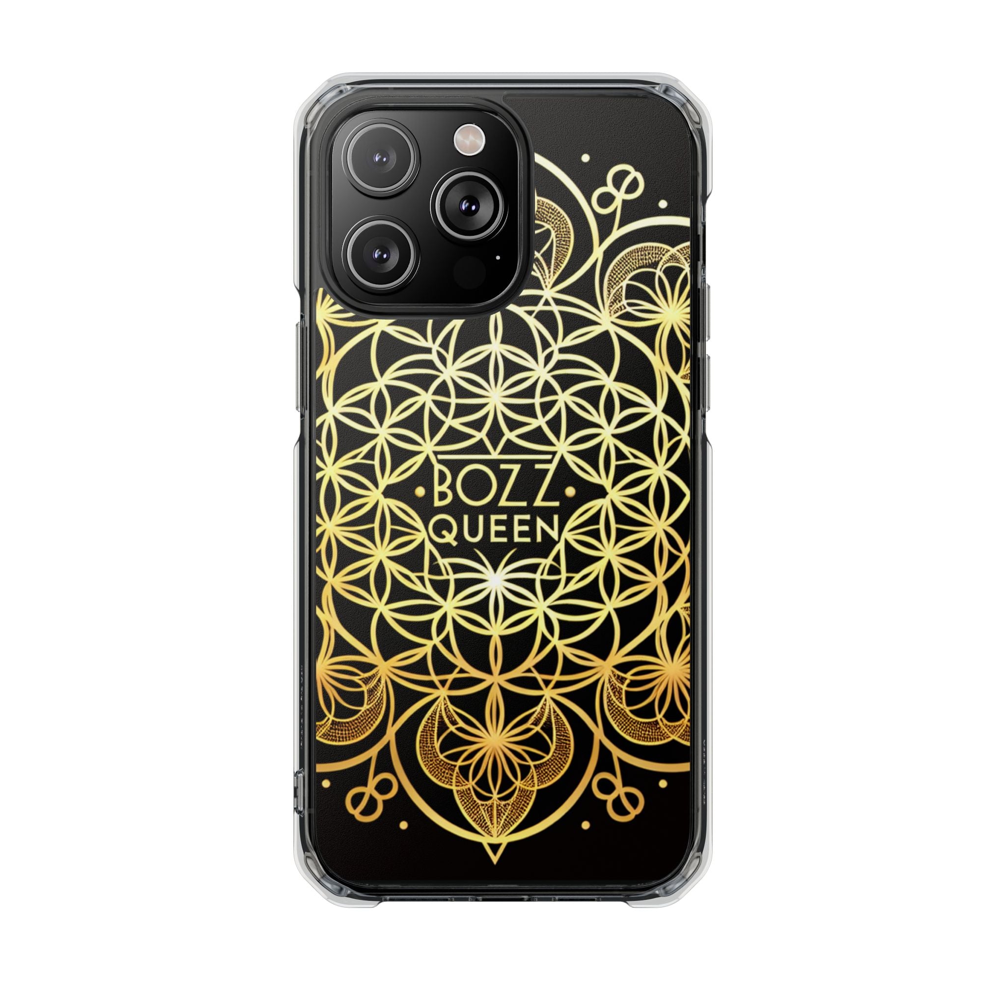 Magnetic Phone Case with Mandala Design, Boz Queen Protective Cover, Gift for Her, Bohemian Aesthetic, Unique Phone Accessory