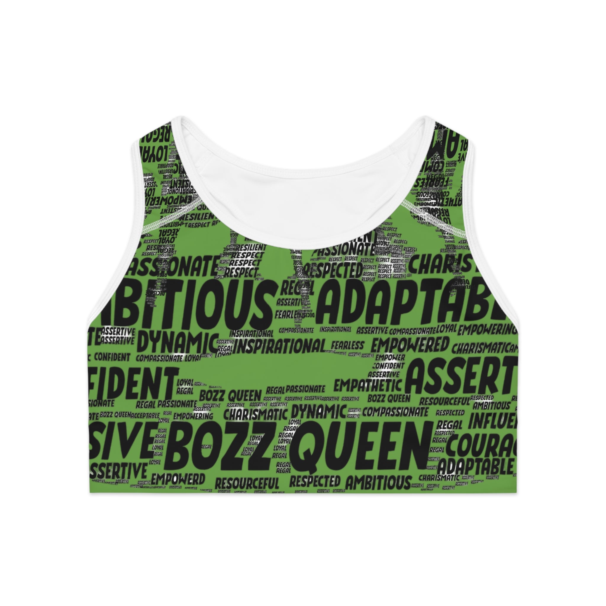 Empowering Sports Bra - Bozz Queen Origin Collection | Green & Black