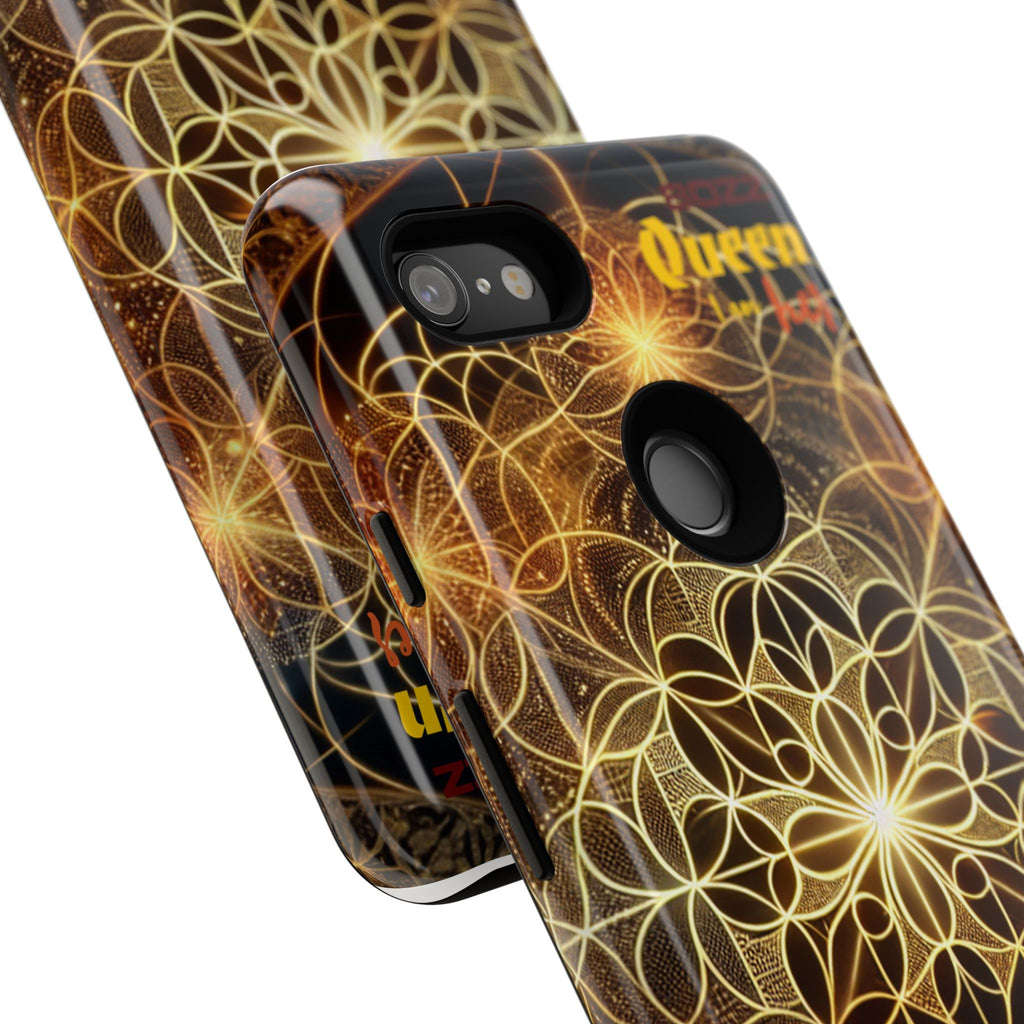 Golden Flower Mandala Phone Case, Tough Cases, Bohemian Phone Cover, Unique Gift for Him/Her, Spiritual and Artistic Design