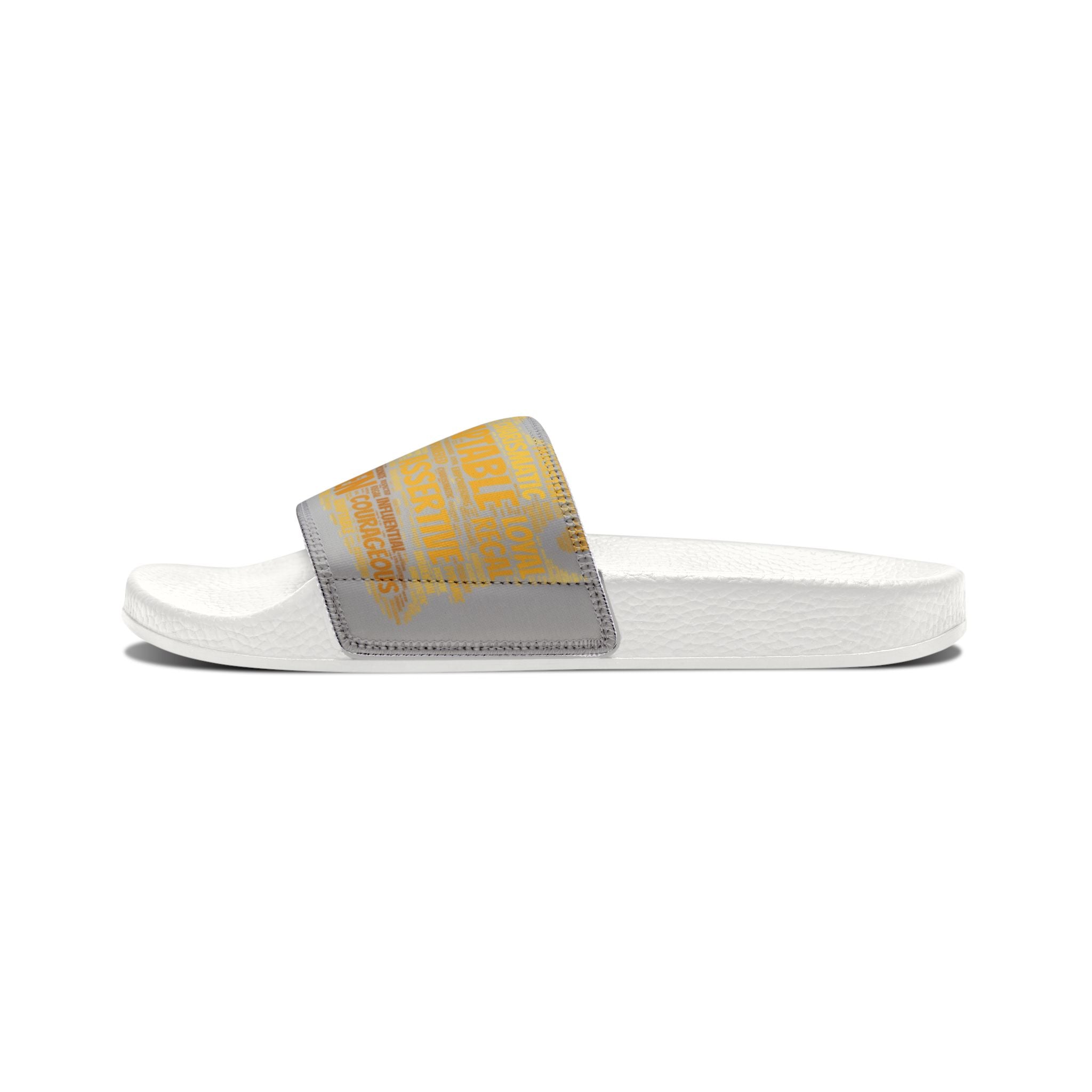 Bozz Queen Light Grey & Gold Women's Sandals - Removable Strap Beach Slides
