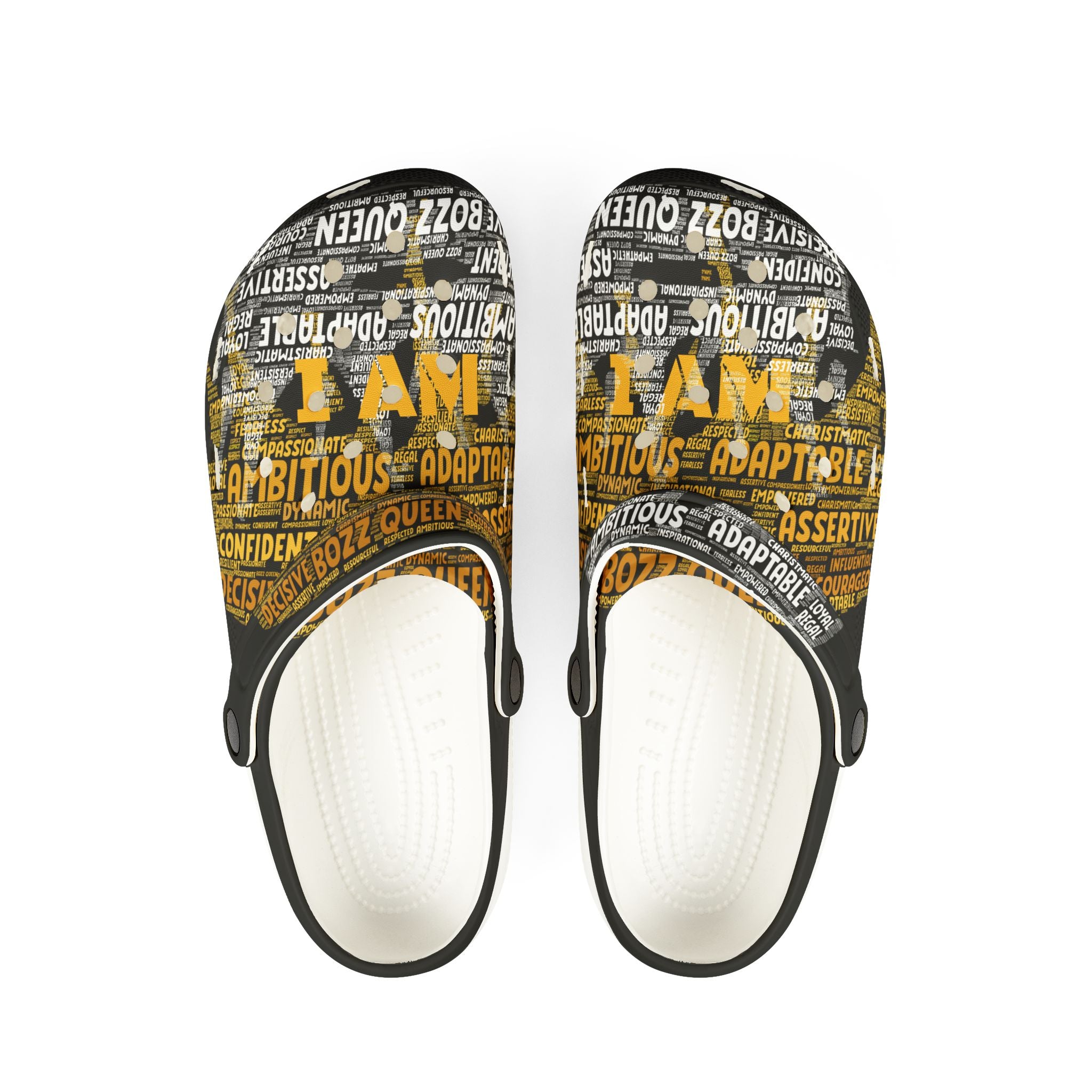 Bozz Queen I AM Series Foam Clogs - Inspirational Comfort Shoes for Entrepreneurs