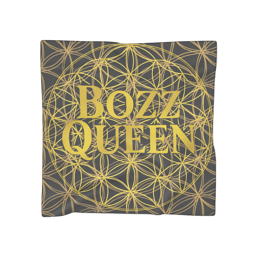 Bozz Queen Black Poly Scarf - Vibrant Flower of Life Design for Stylish Women