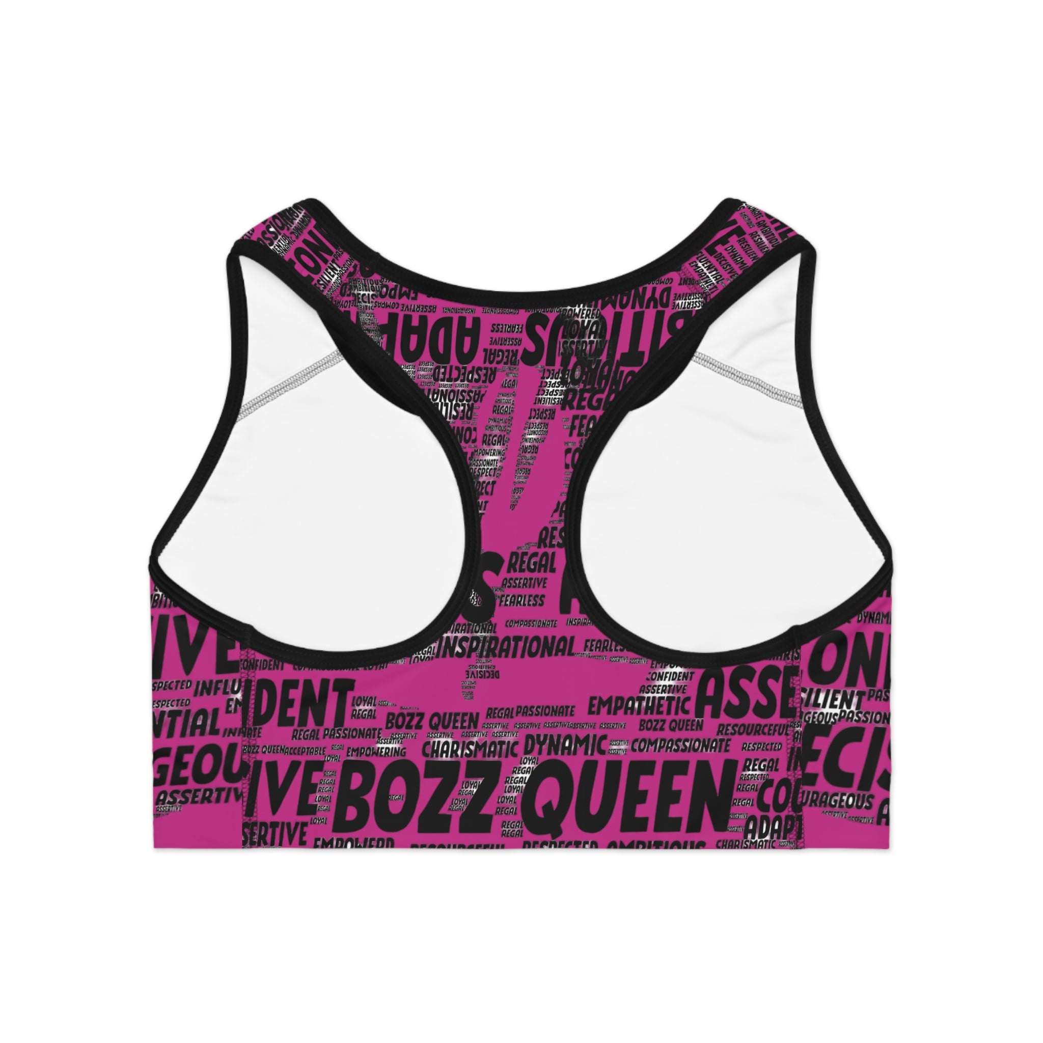 Empowering Sports Bra - Bozz Queen Origin Collection | Pink & Black