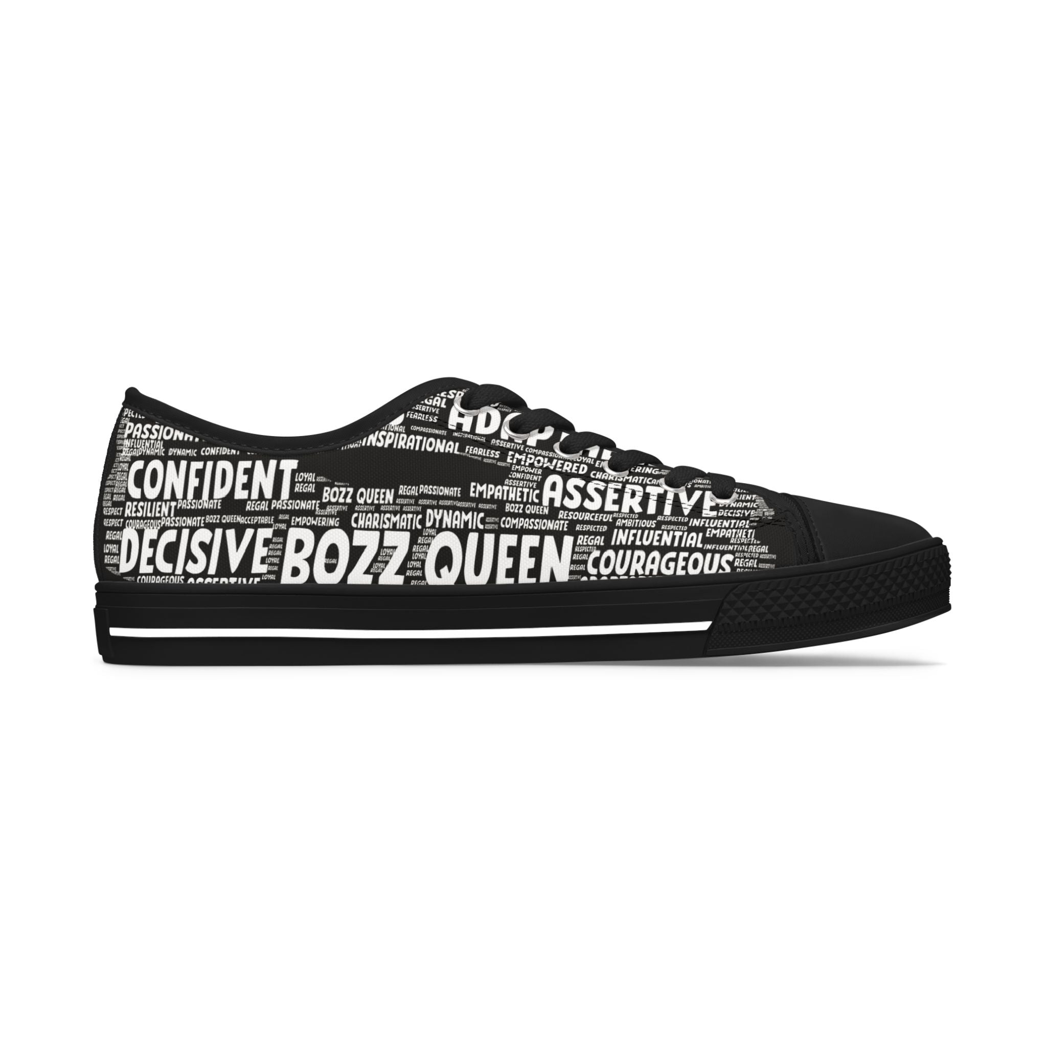 Assertive Women's Sneakers - Black & White Empowering Footwear for Confident Women