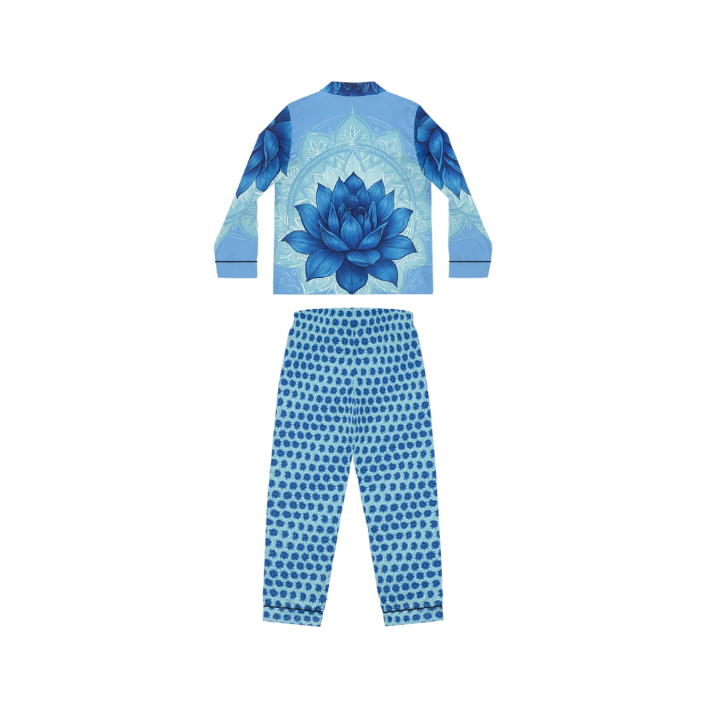 Throat Chakra Elegant Women's Satin Pajamas Set - Luxurious Sleepwear Gift