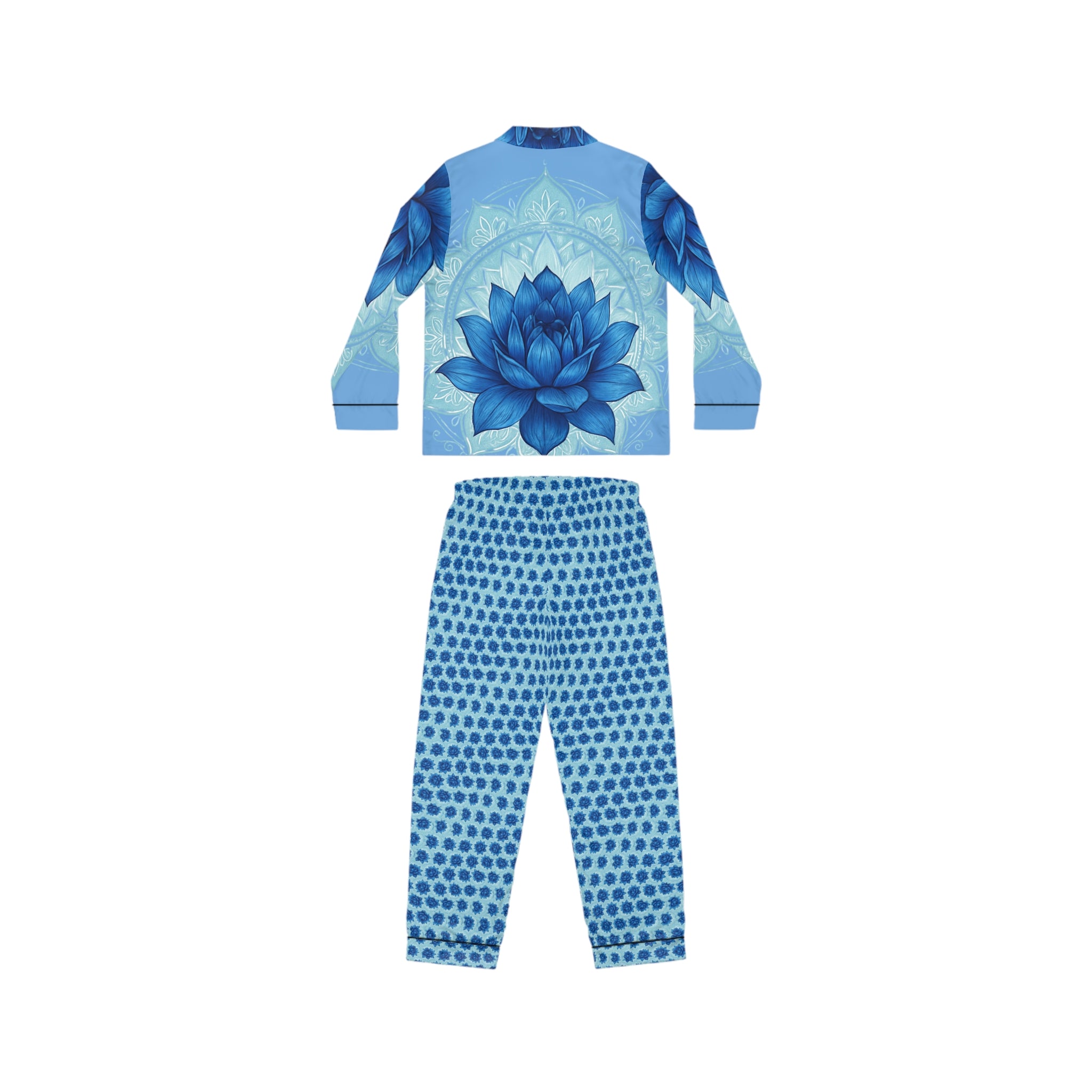 Throat Chakra Elegant Women's Satin Pajamas Set - Luxurious Sleepwear Gift