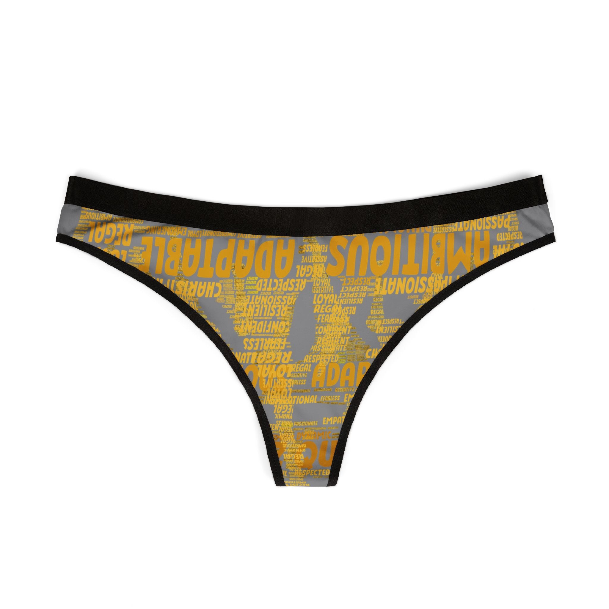 Gray and Yelloe Women's Thongs - Bold Statement Underwear, Comfortable Lingerie, Fashionable Daily Wear, Gifts for Her, Party Essentials