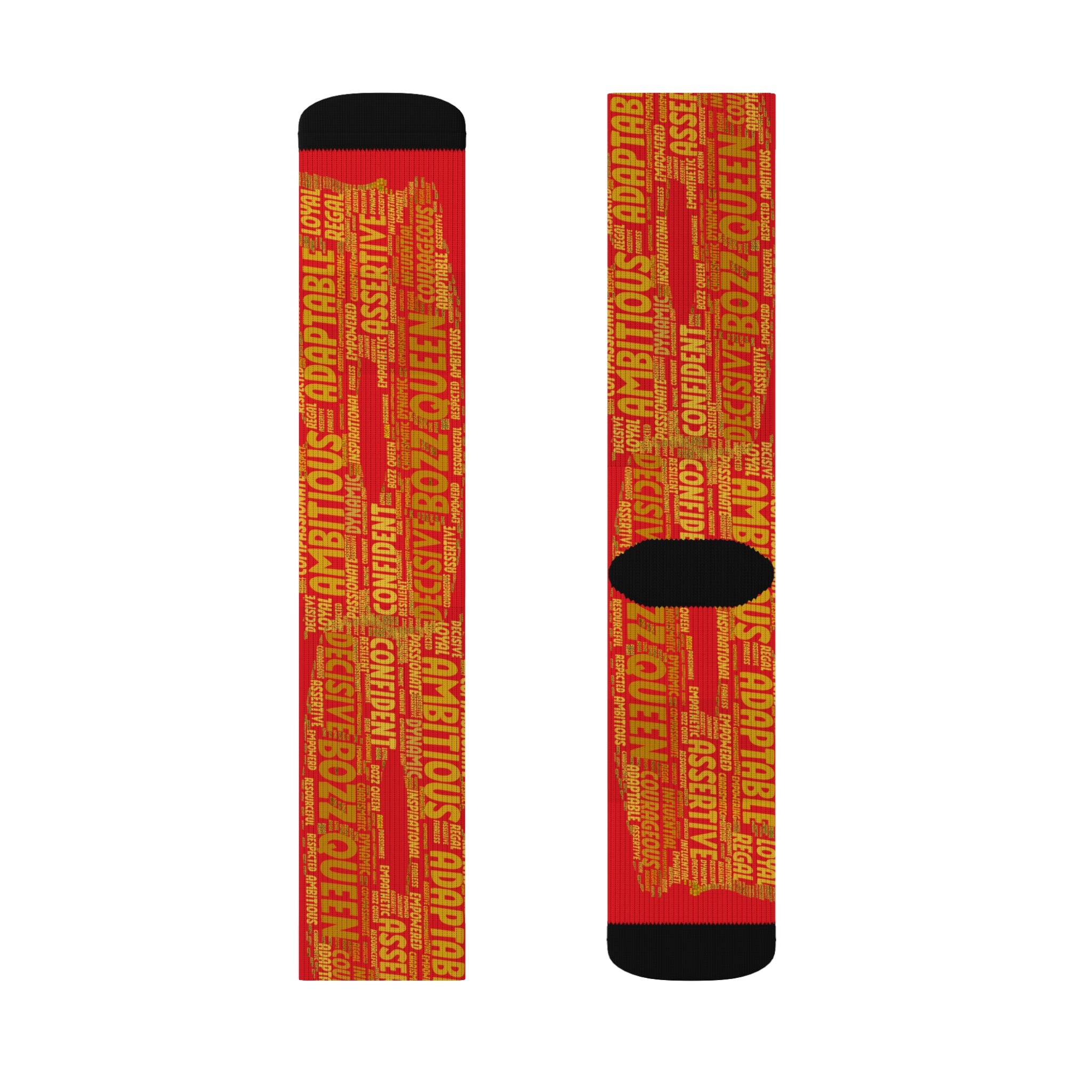Red Bold Statement Socks | Inspirational Gift, Trendy Accessories, Positive Affirmations, Unique Fashion, Motivational Wear