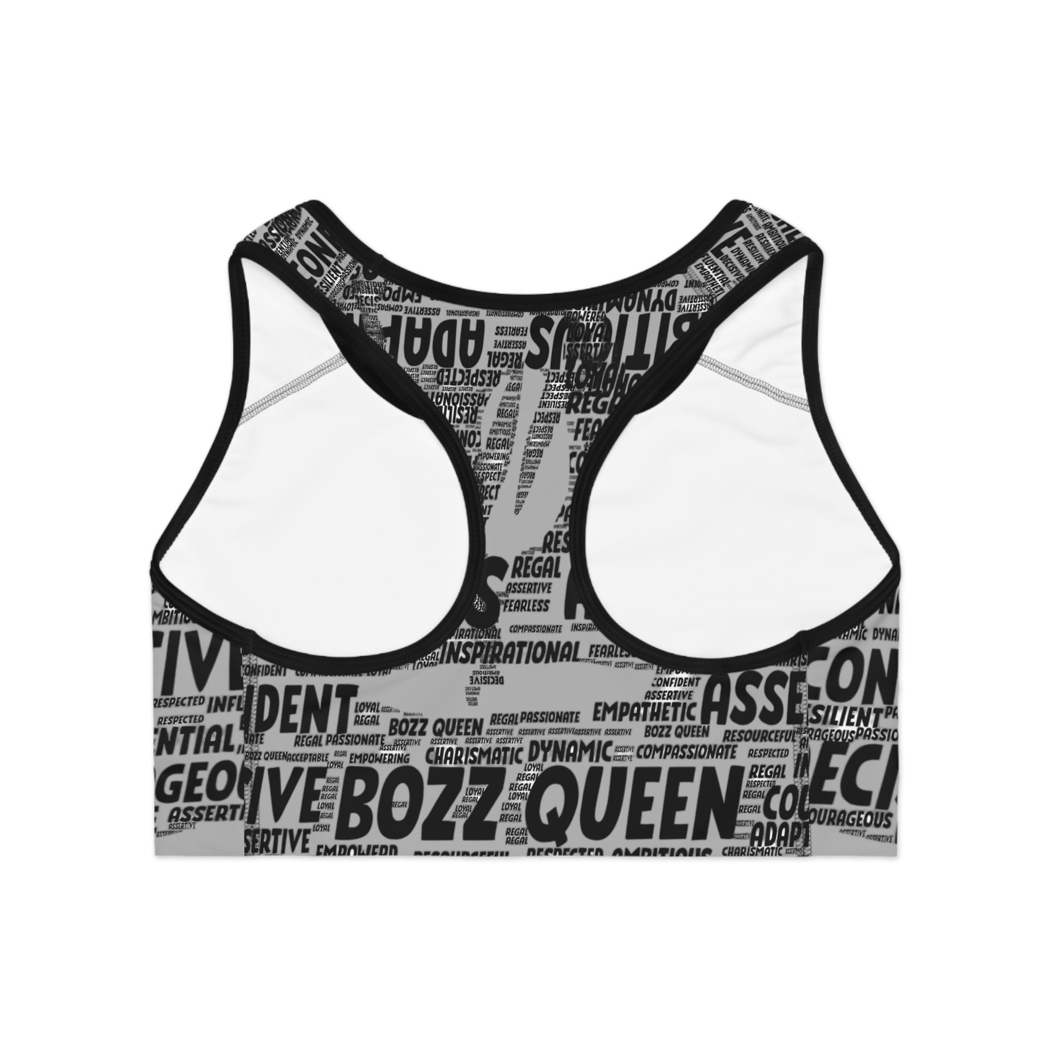 Empowering Sports Bra - Bozz Queen origin collection black and gray