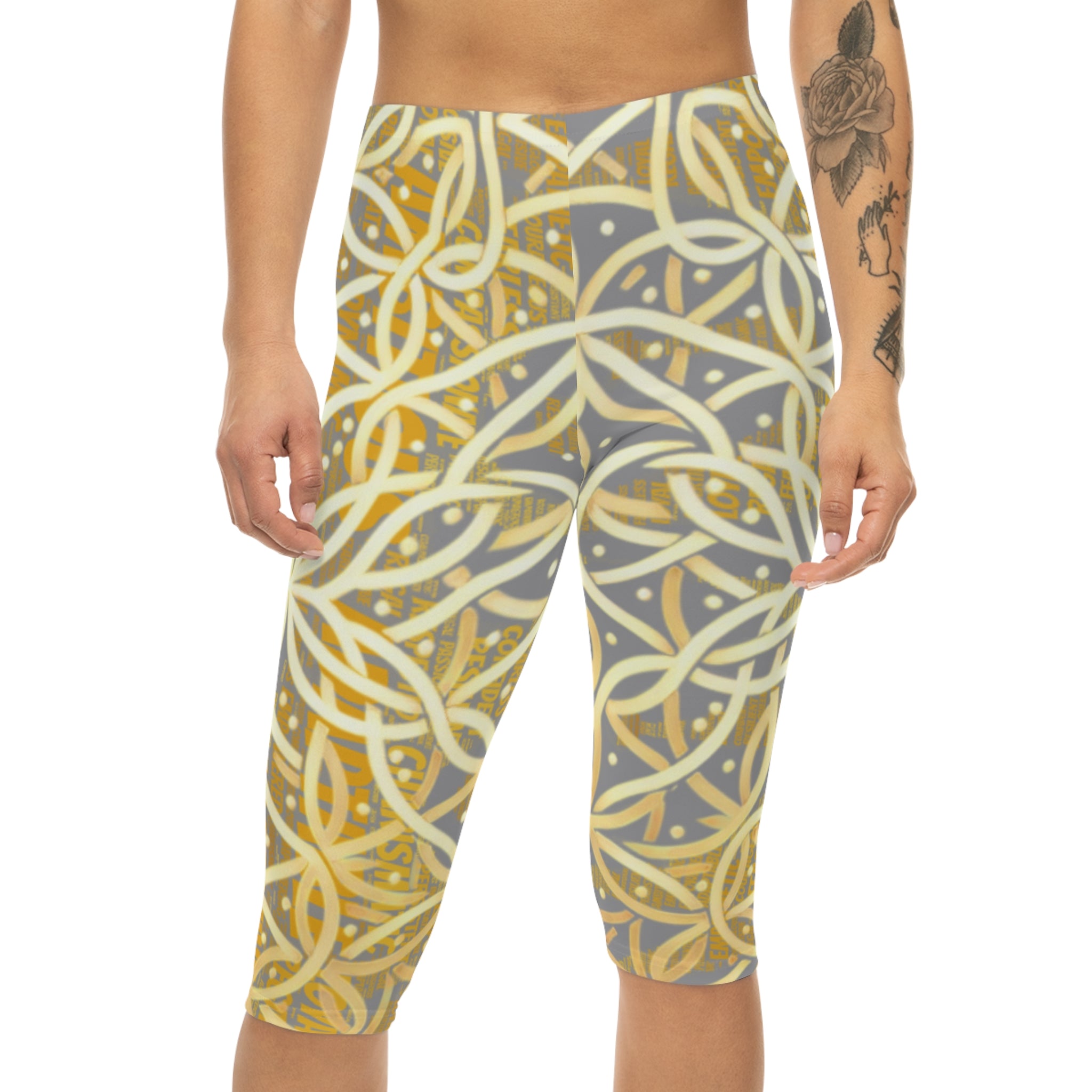 Grey Chic Women's Capri Leggings - Stylish Yoga Pants & Activewear