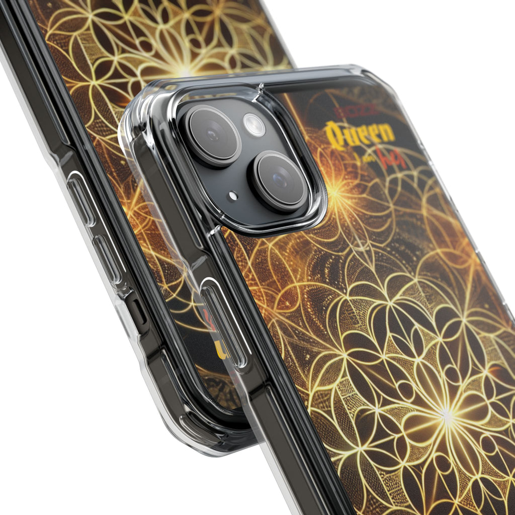 Magnetic Phone Case with Geometric Design, Crystal Clear Protection, Phone Accessory, Gift for Her, Stylish Tech