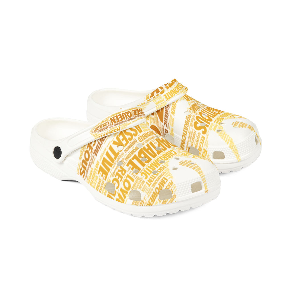 Bozz Queen Vibrant Foam Rubber Shoes - Inspirational Comfort Clogs, Motivational Summer Slip-Ons