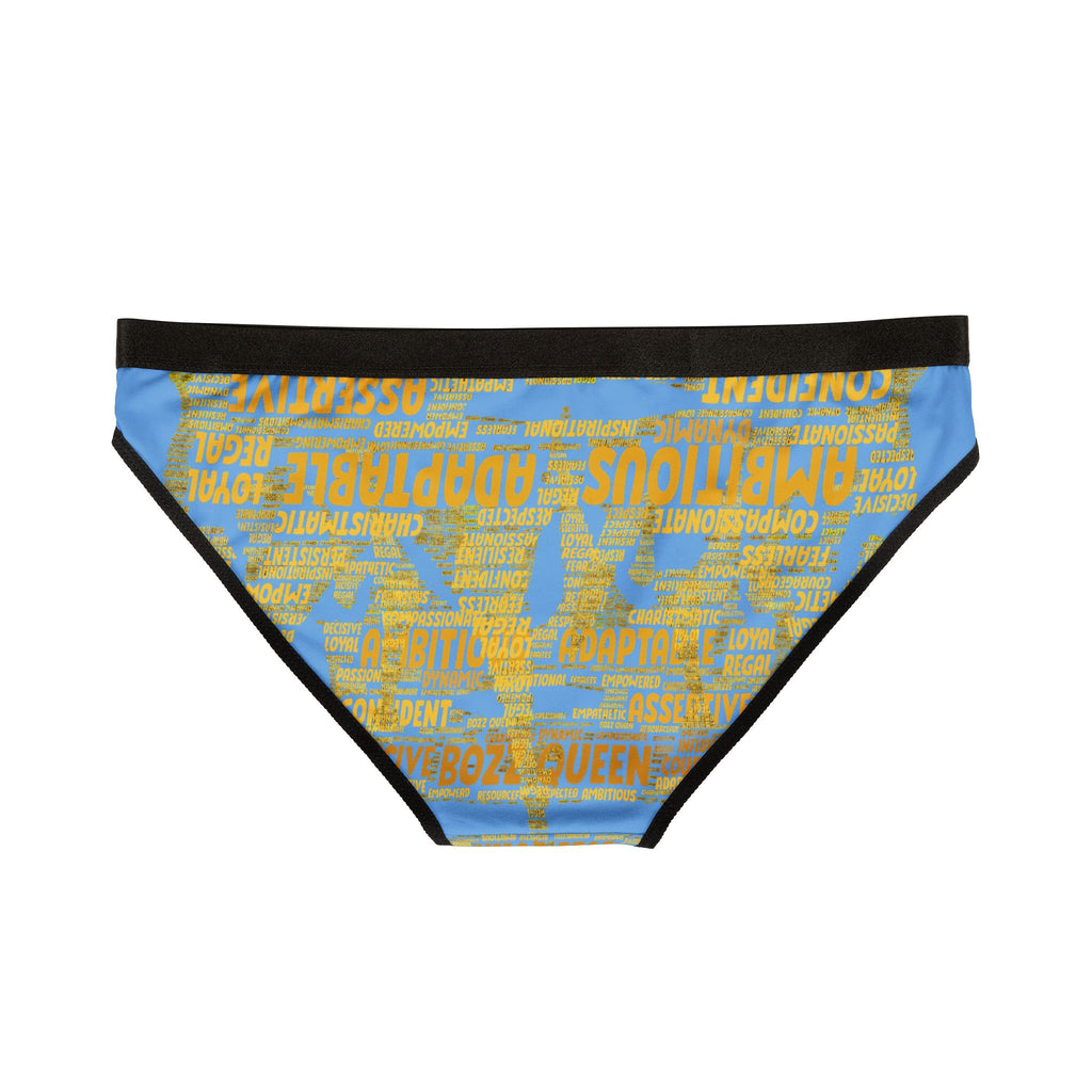 Women's Light Blue Yellow Motivational Underwear - Bold Statement Lingerie