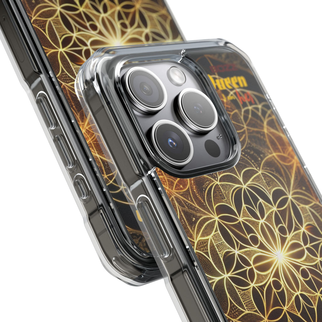 Magnetic Phone Case with Geometric Design, Crystal Clear Protection, Phone Accessory, Gift for Her, Stylish Tech