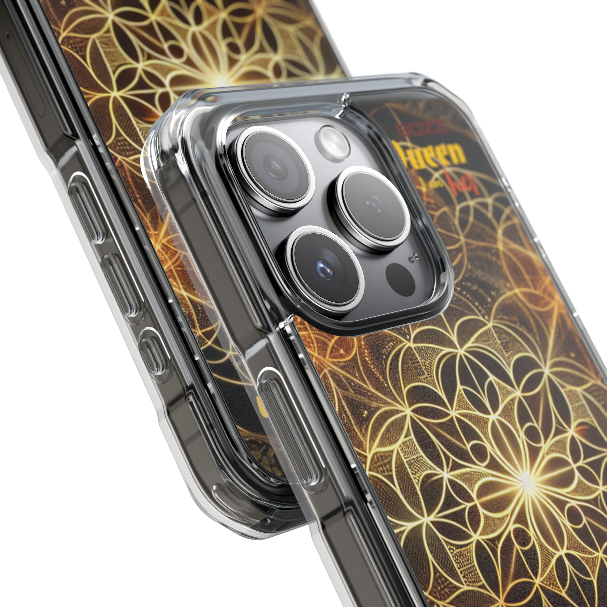 Magnetic Phone Case with Geometric Design, Crystal Clear Protection, Phone Accessory, Gift for Her, Stylish Tech