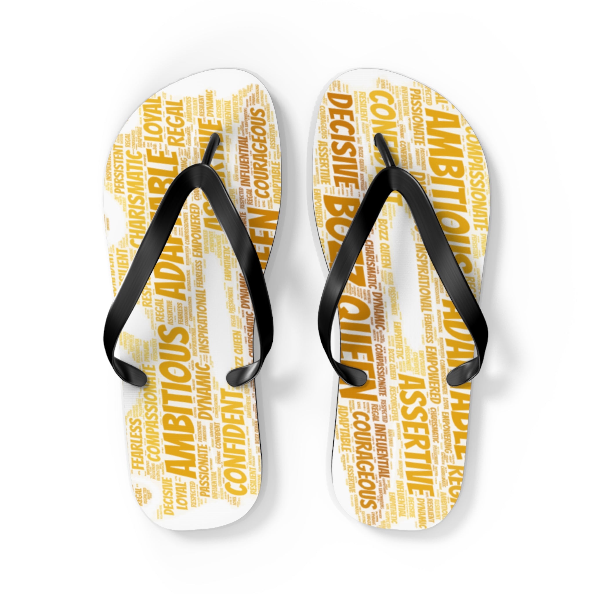 Bozz Queen White & Gold Flip Flops - Stylish Summer Beach Sandals